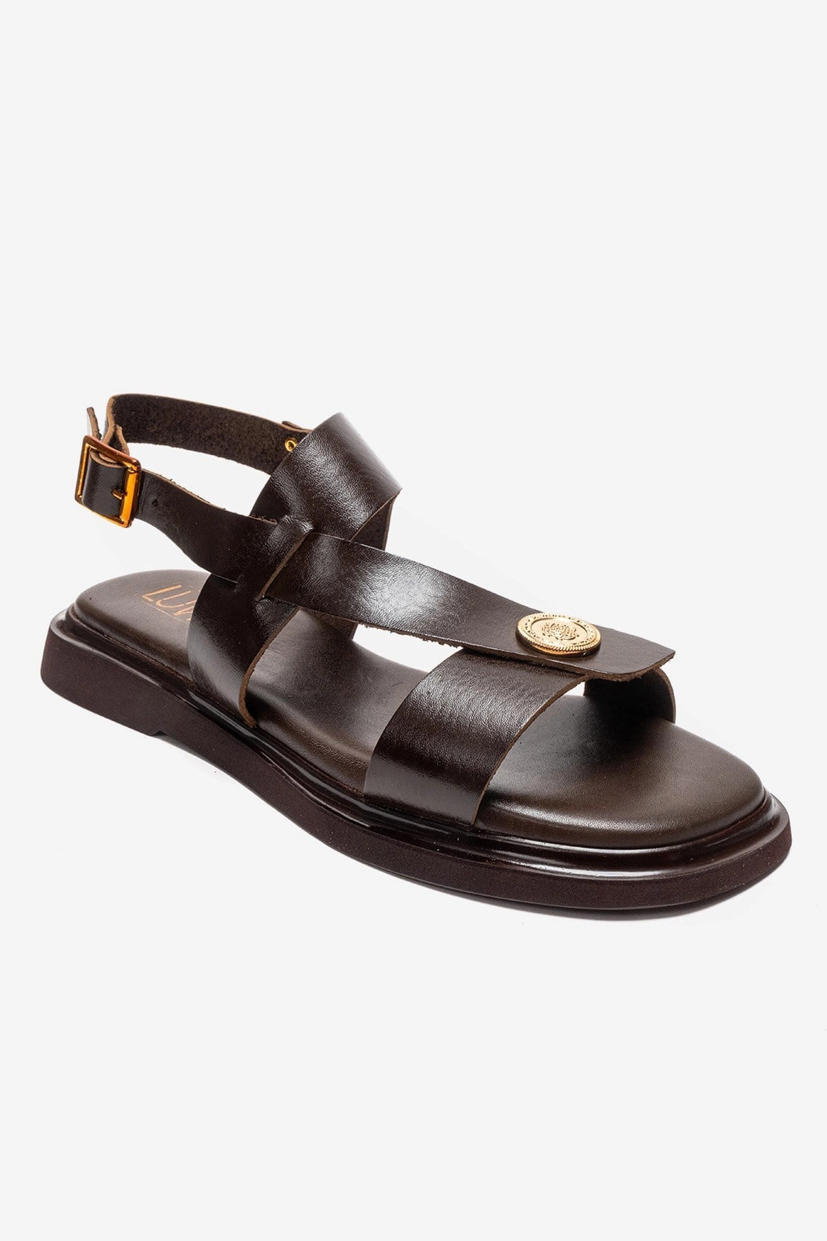Forever & Always Womens Quella Leather Buckle Sandals