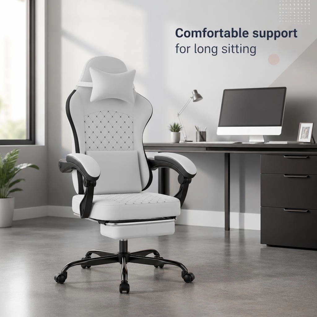 GOODSILO Ergonomic Upholstered Adjustable Office Chair
