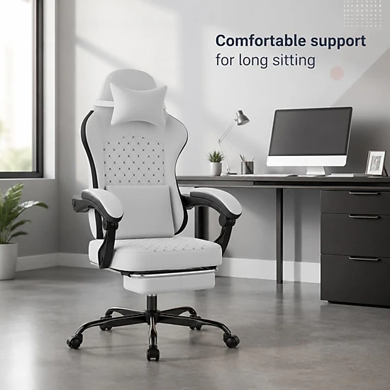 GOODSILO Ergonomic Upholstered Adjustable Office Chair