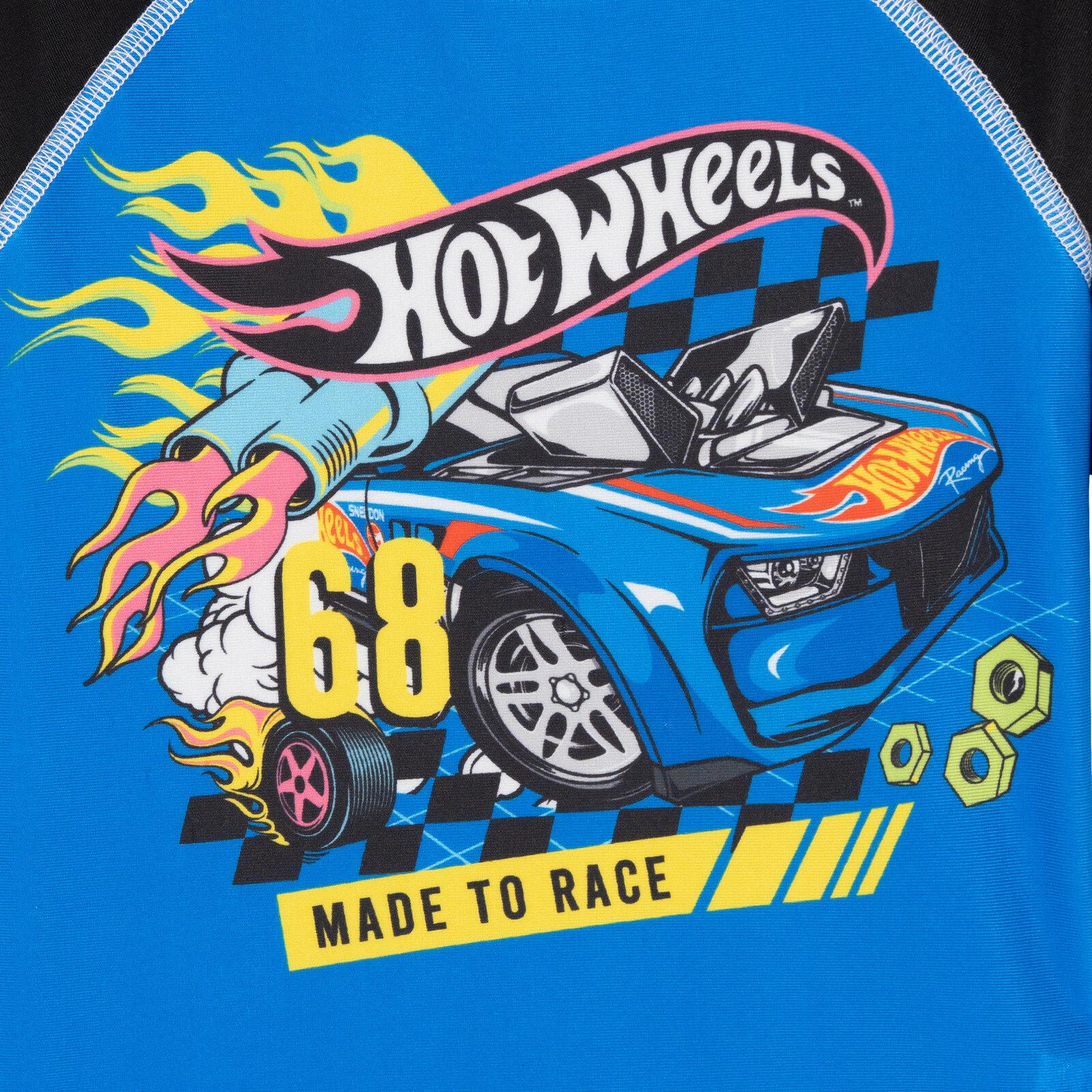 Hot Wheels Boys' 2-Piece Swimwear Rash Guard and Swim Trunks Set