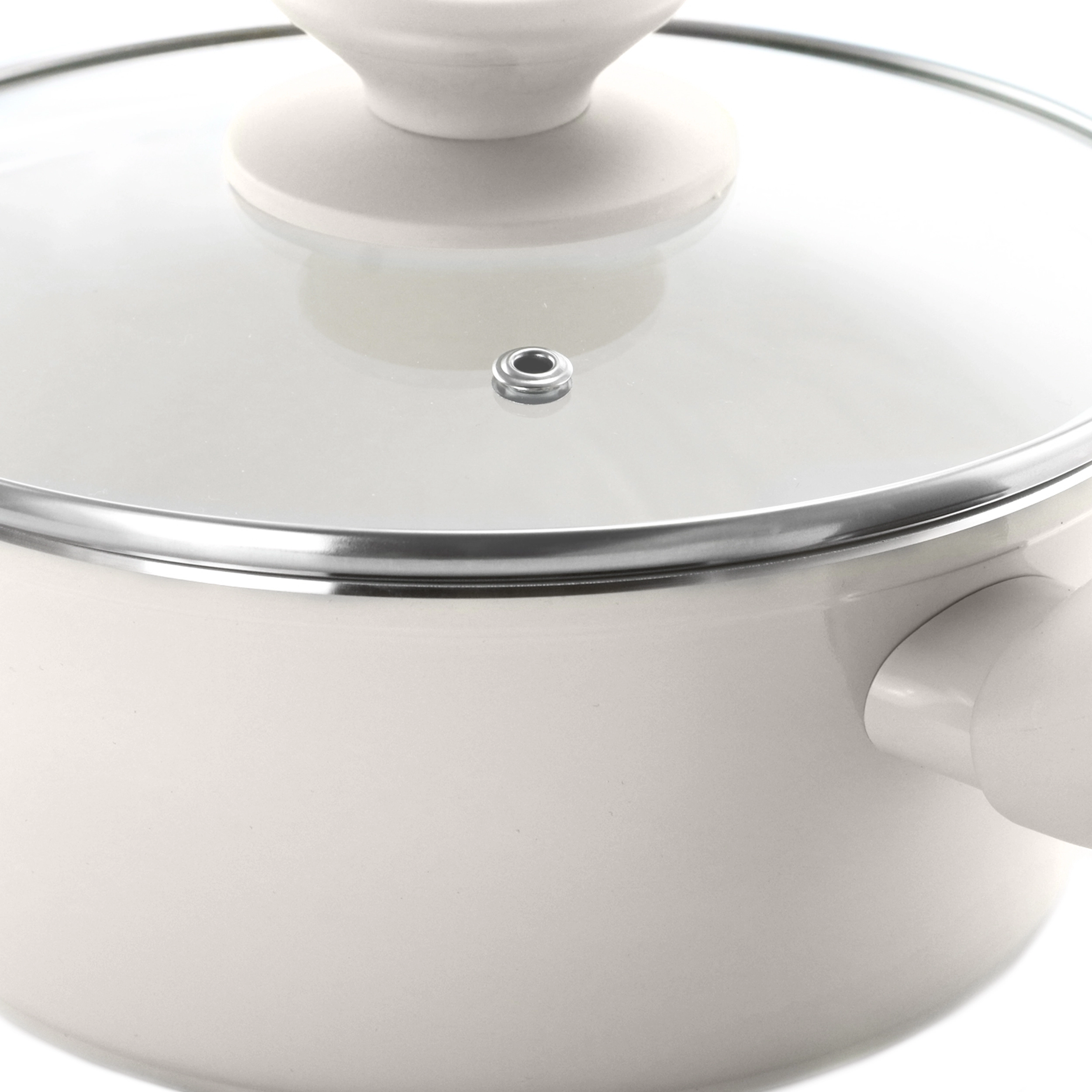 Gibson Home Plaza Cafe 7 Piece Forged Aluminum Cookware Set in Linen