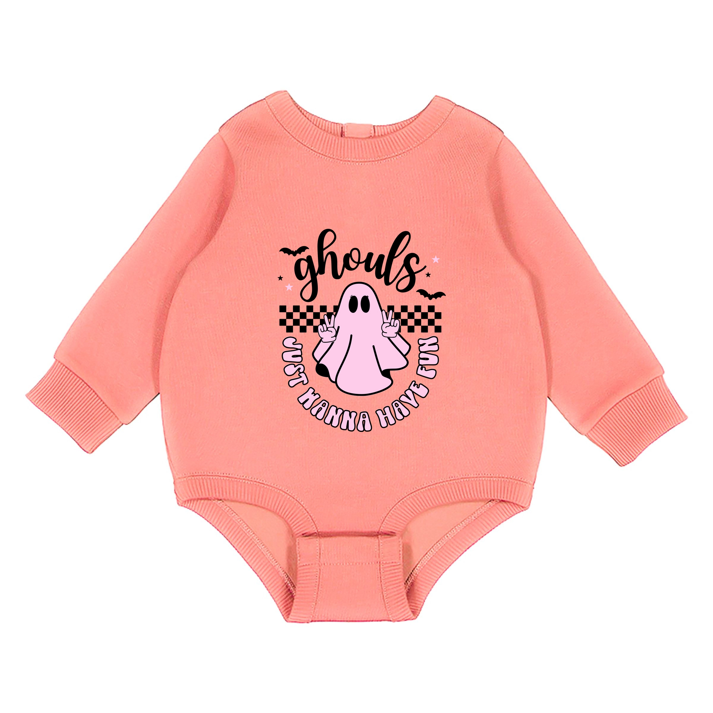 The Juniper Shop - Infant Fleece BodySuit Just Wanna Have Fun Checkered