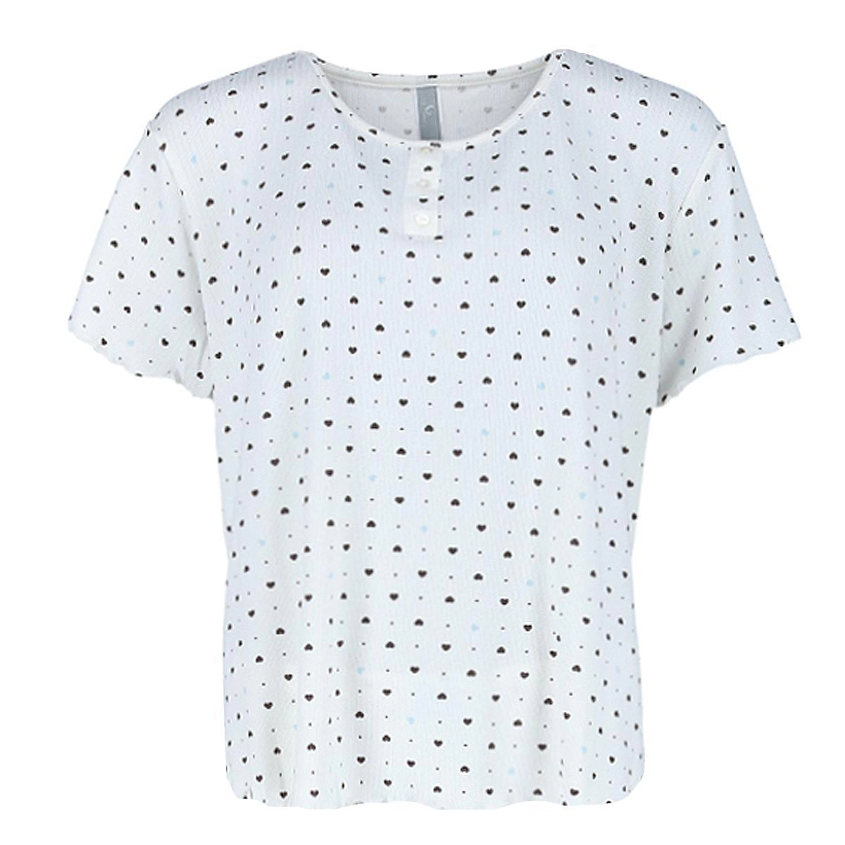PJ Couture Women's Plus Size Hearts Short Sleeve Capri Set