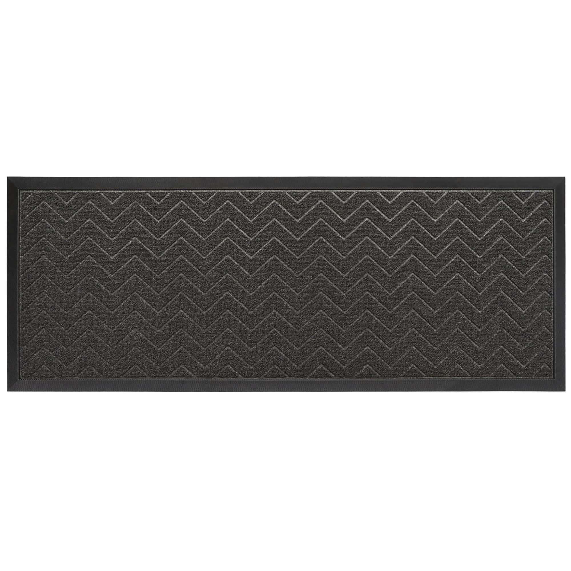 Evideco French Home Goods Dark Gray Chevron Runner Polypropylene Doormat 47.2 x 17.7 Inches