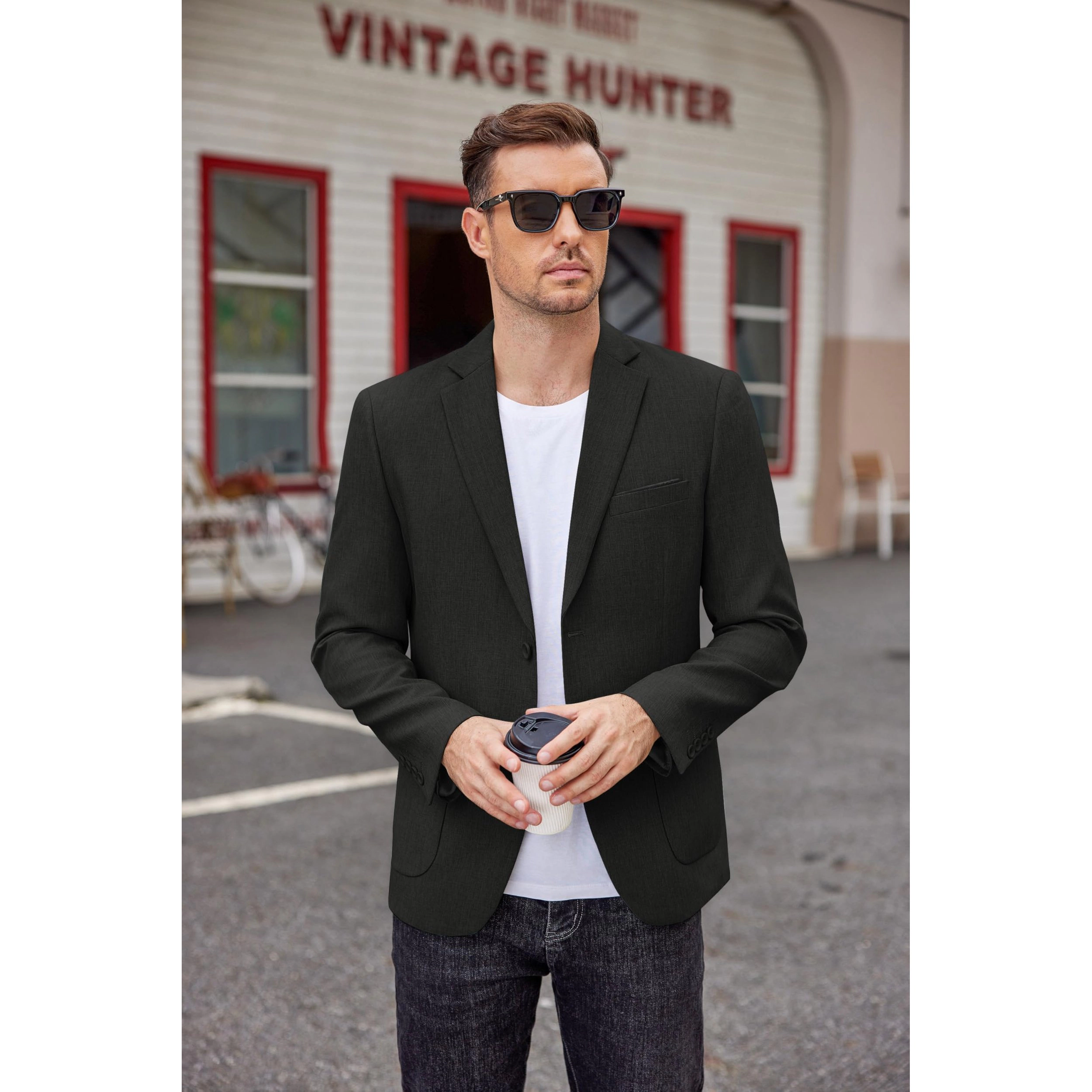 COOFANDY Men's Regular Fit Notch Lapel Casual Blazer Sport Coat Suit Jacket