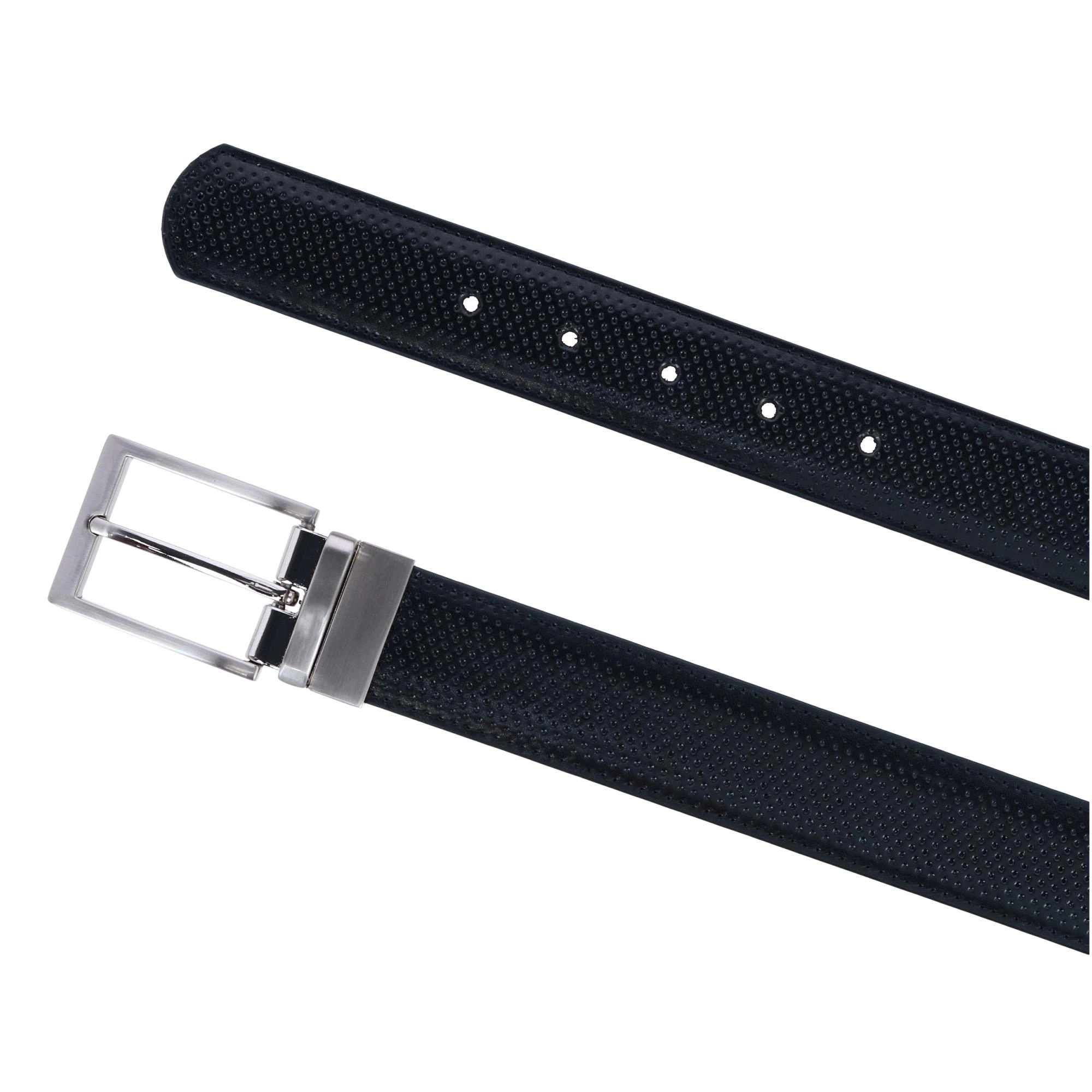 CTM Men's Big & Tall Reversible Perforated Dress Belt