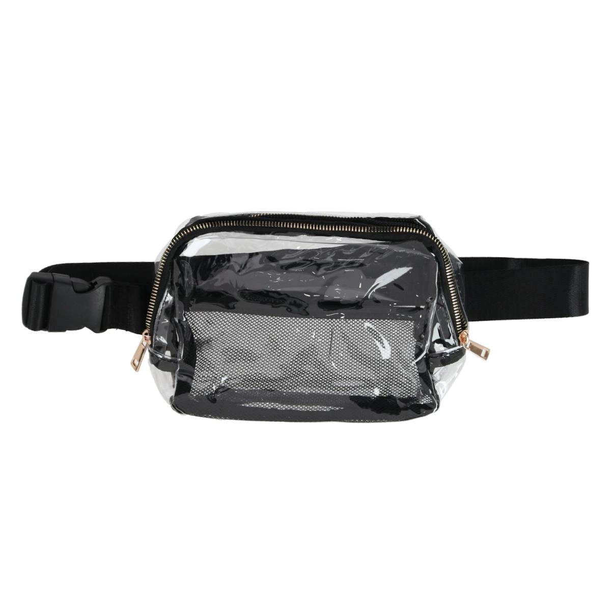 CTM Unisex Stadium Approved Clear Belt Bag with Mesh Pockets
