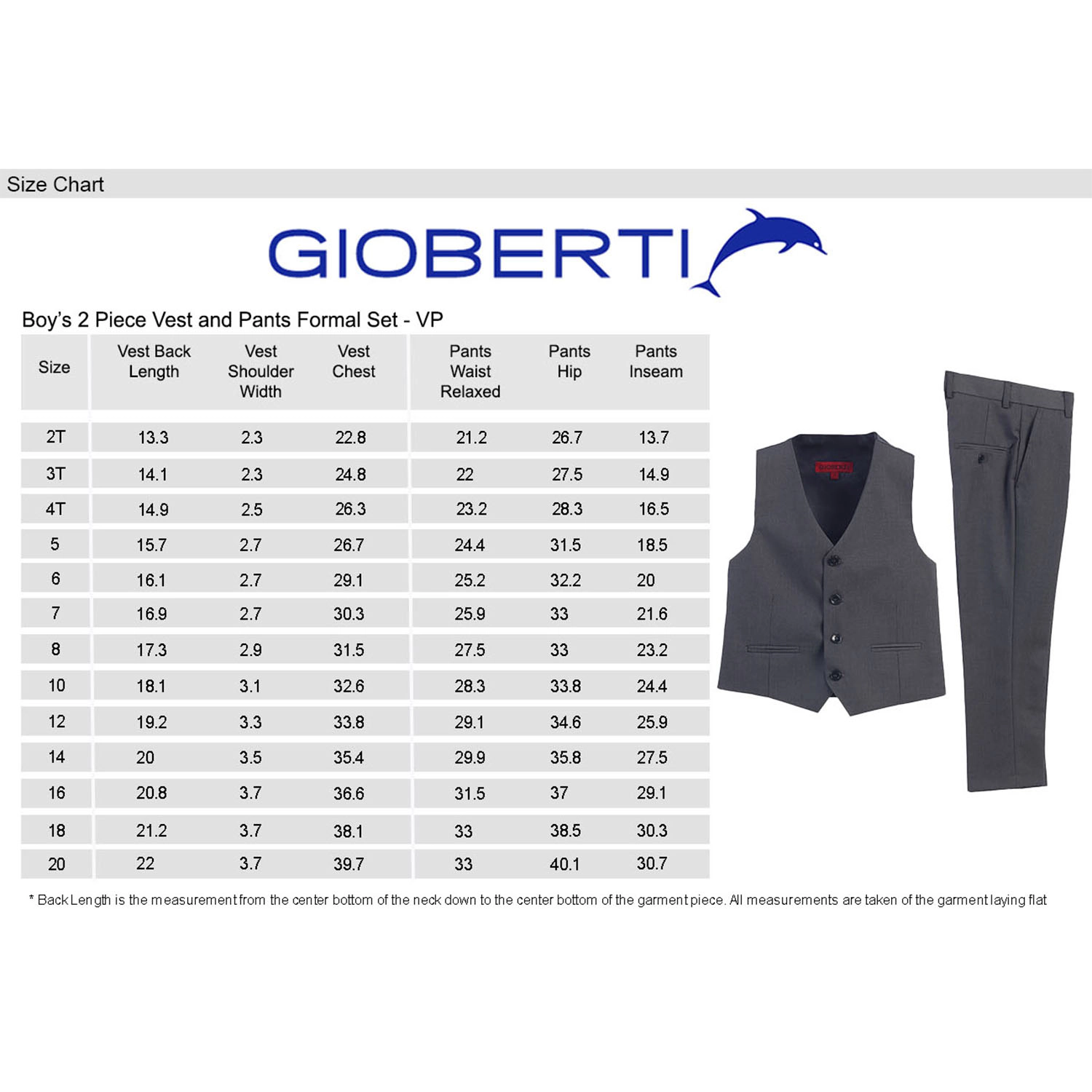 Gioberti Boy's 2 Piece Vest And Pants Formal Set