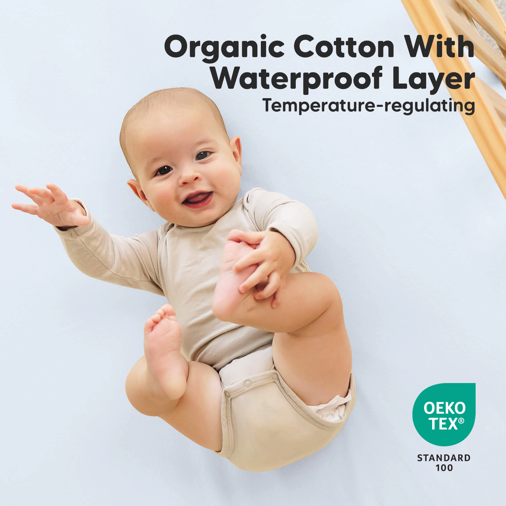KeaBabies 2-Pack Soothe [Protect+] Waterproof Crib Sheets