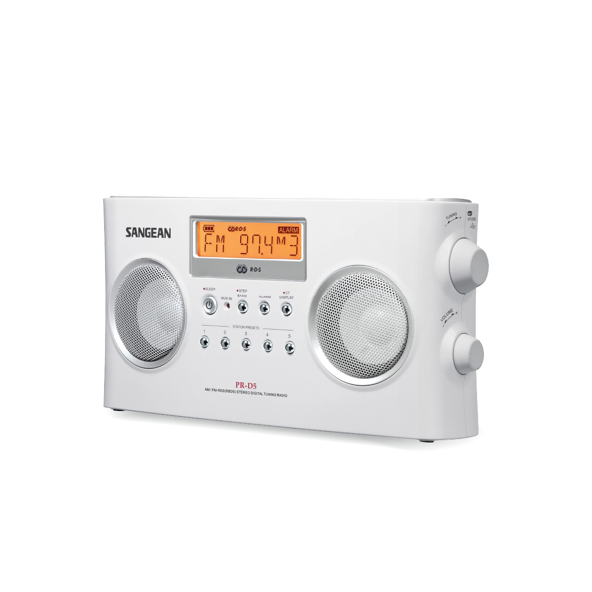Sangean PR-D5BK Portable AM/FM Radio, Digital PLL Tuning and RDS