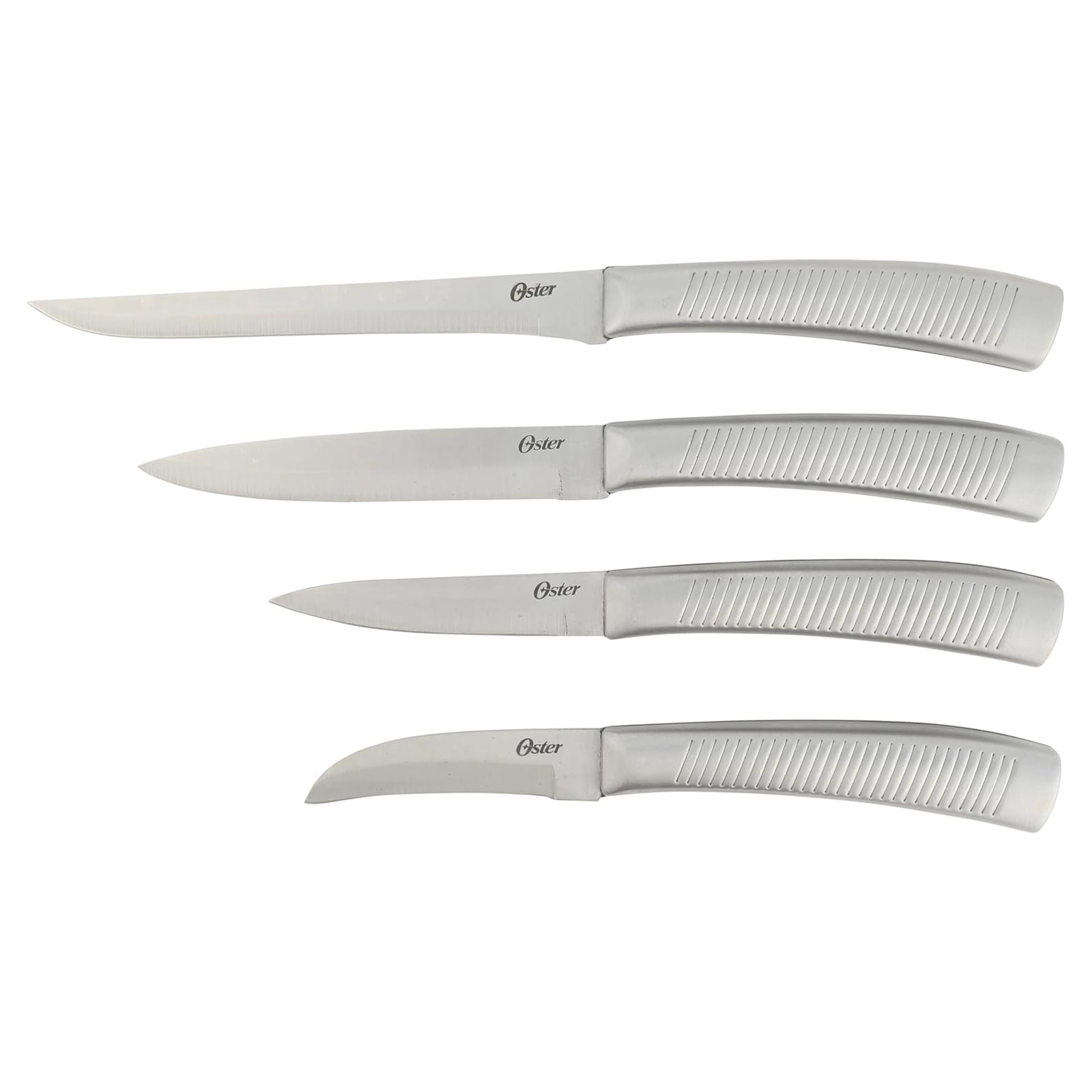 Oster Eddington 16 Piece Stainless Steel Kitchen Knife Block Set in Silver