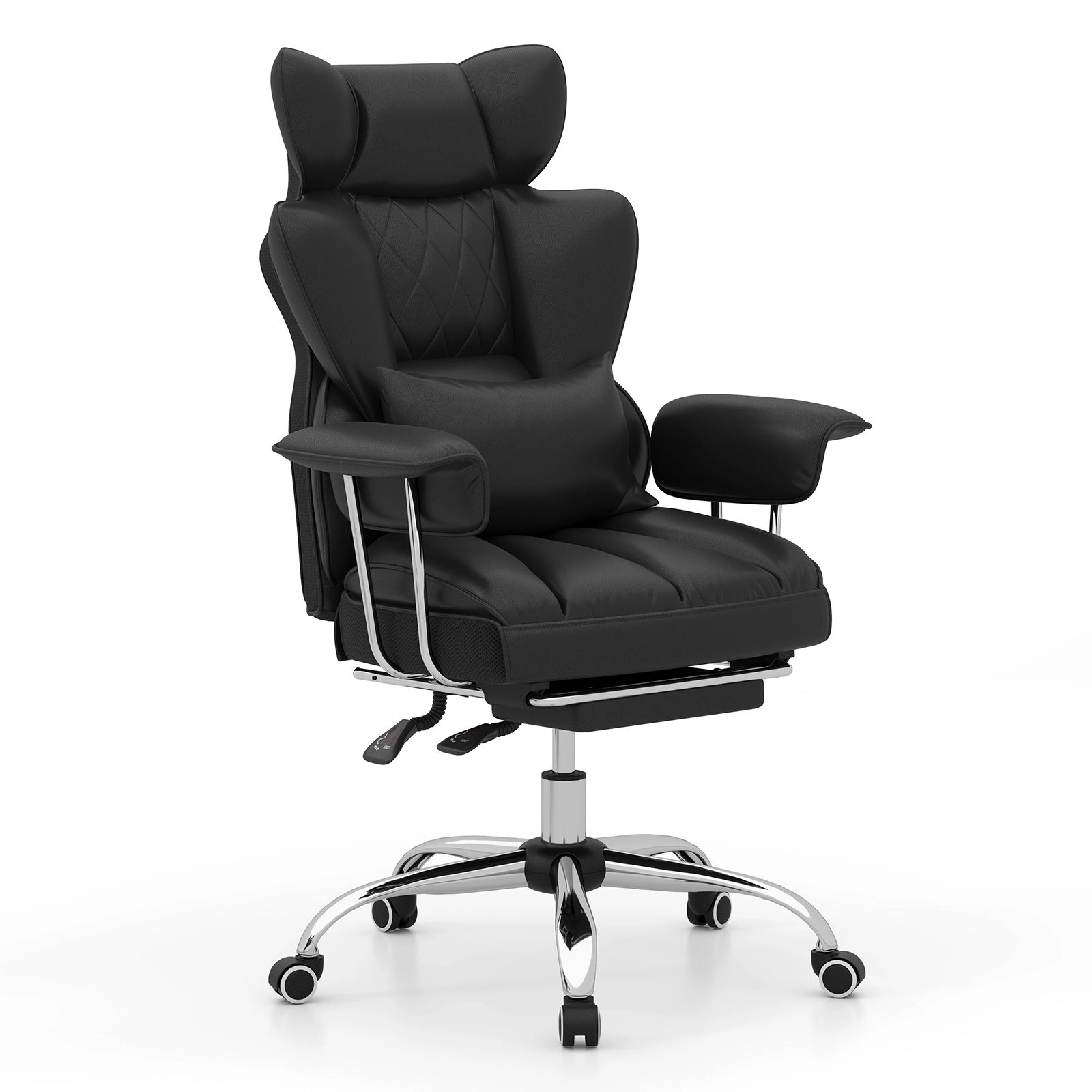 SlickBlue Reclining Desk Chair with Adjustable Height and Footrest