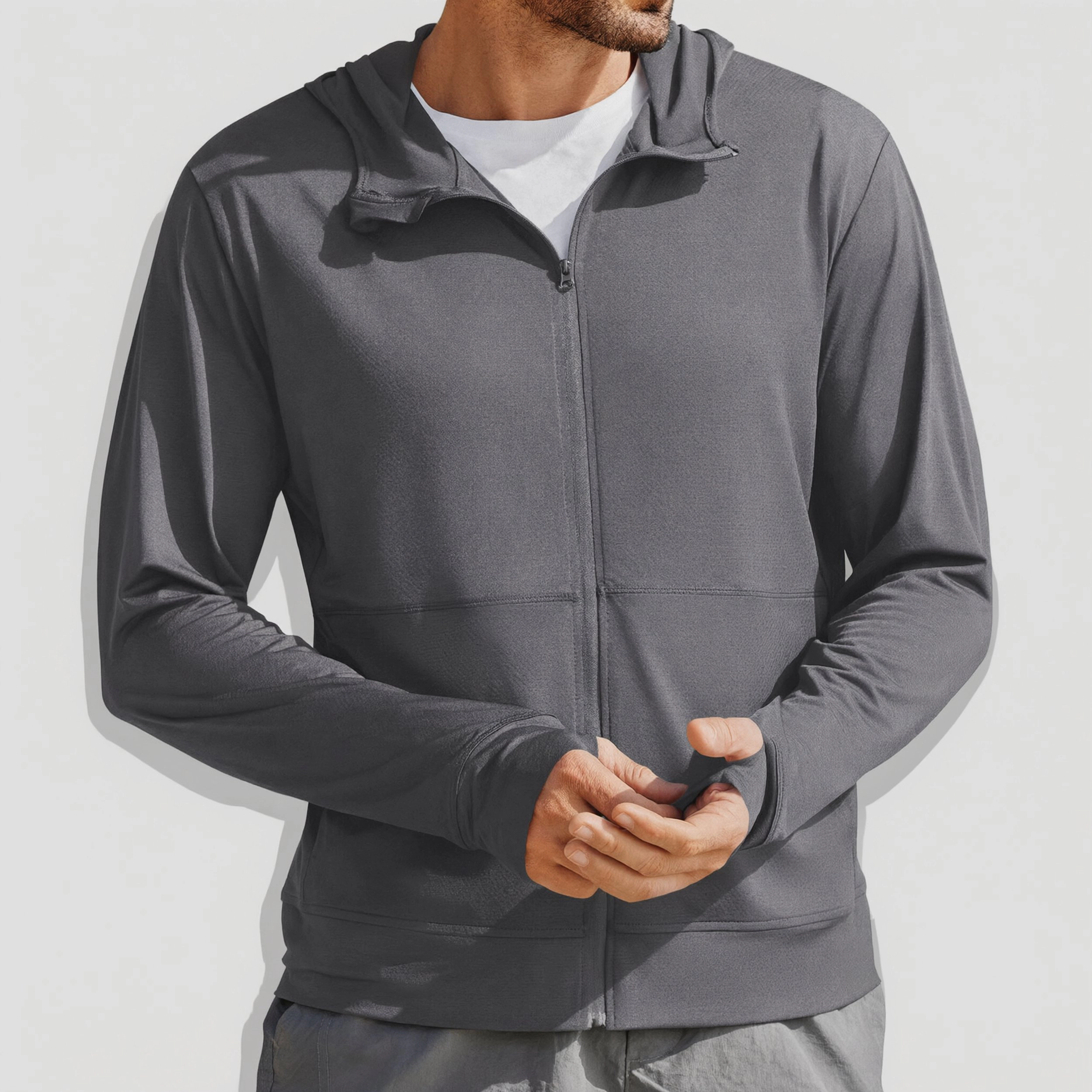 Pinspark Men's Full Zip Hooded Jacket Long Sleeve Athletic Hoodie