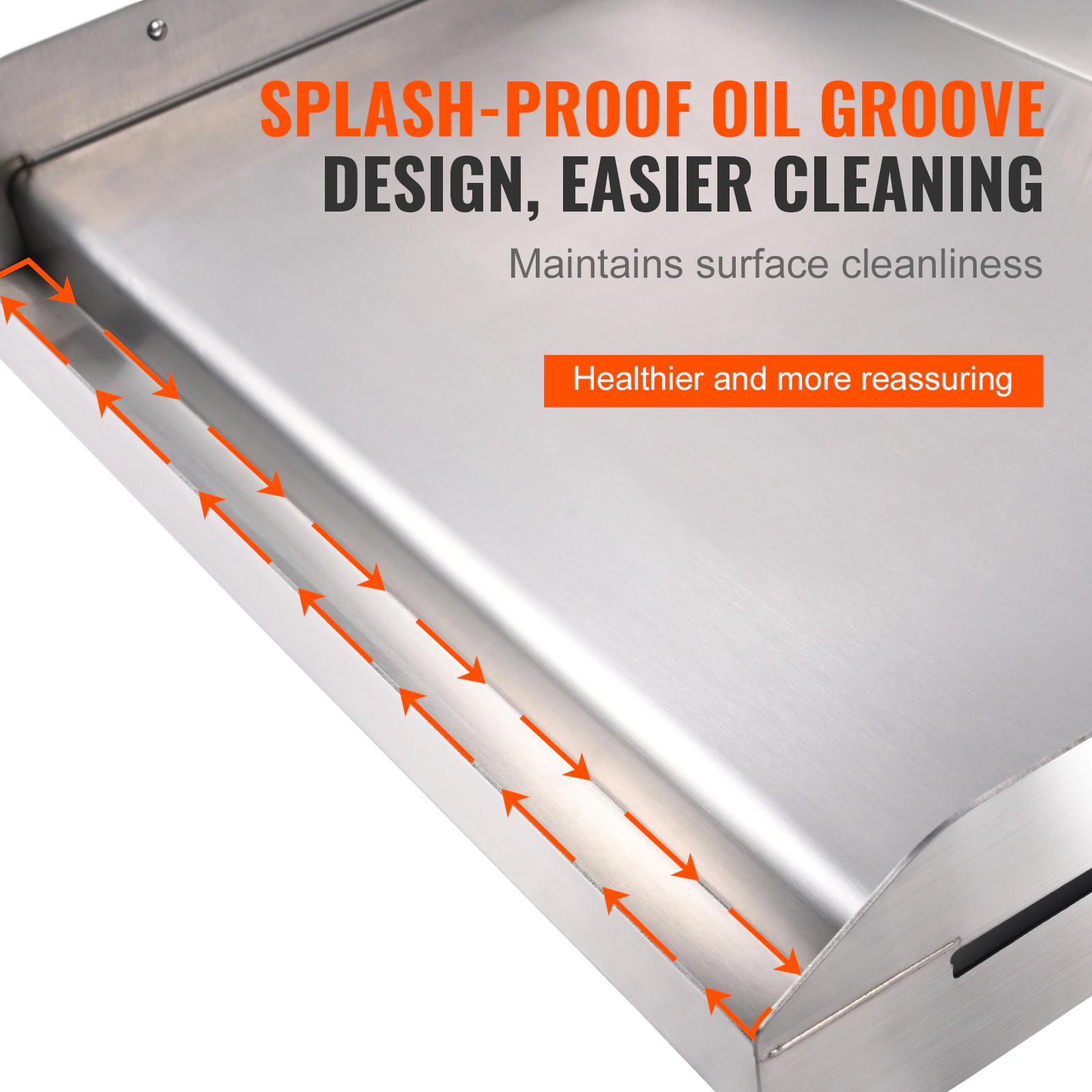 HONGGE 23.5 x 16 Inch Double Burner Stove Top Griddle, Non-Stick Stainless Steel Grill Pan with Oil Groove & Handle