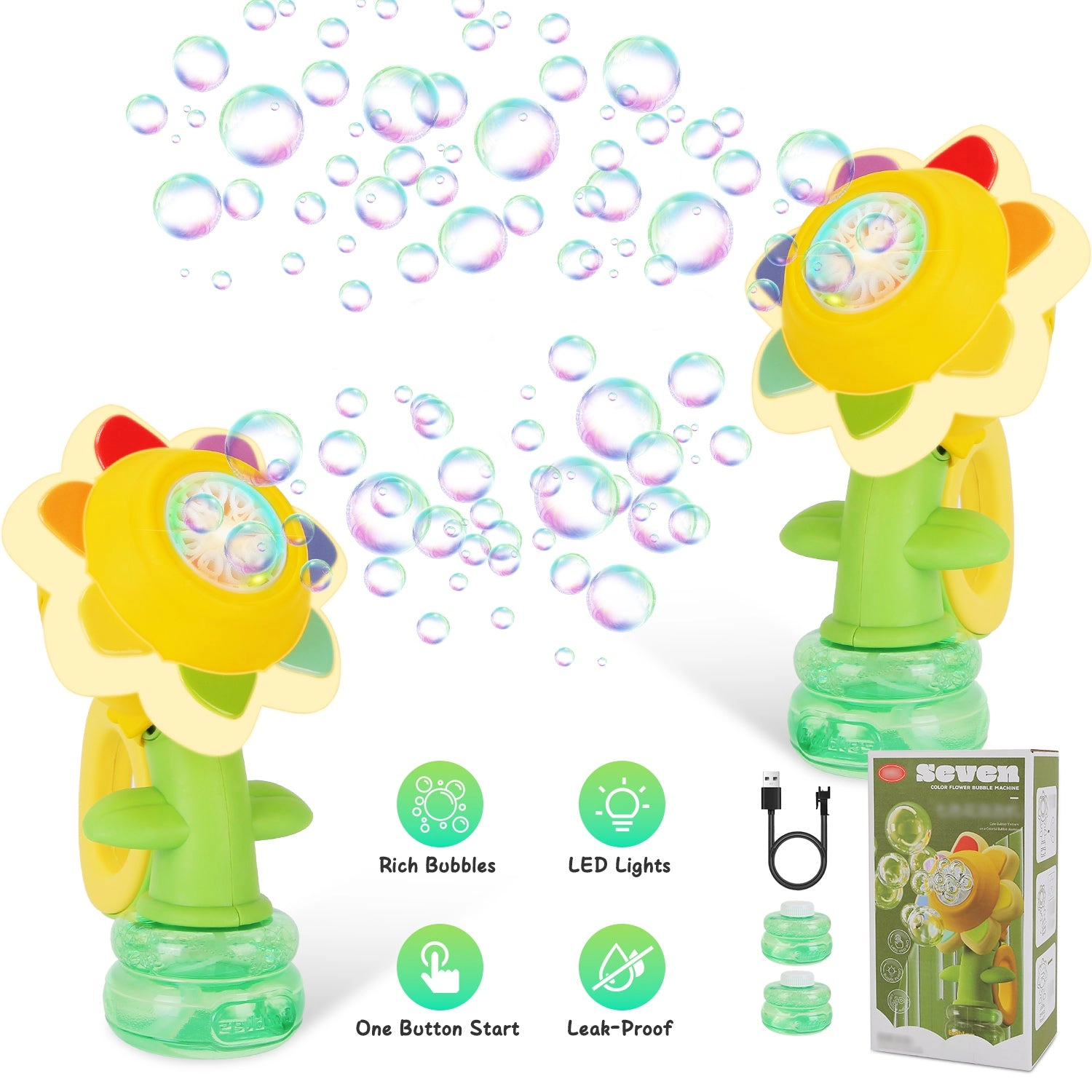 GBruno 2-Piece Dancing Sunflower Bubble Machines