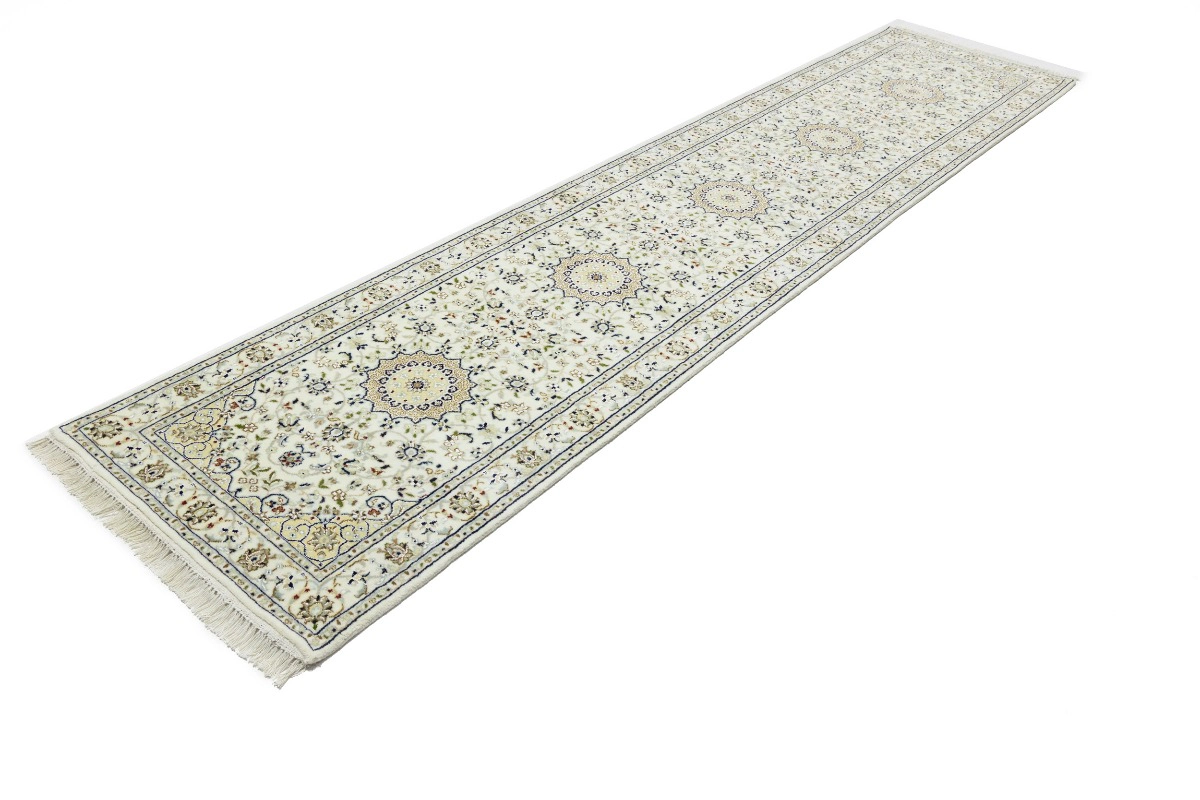 Magic Rugs 2'10 x 12'6 Hand Knotted Floral Indo-Nain Wool Runner Rug