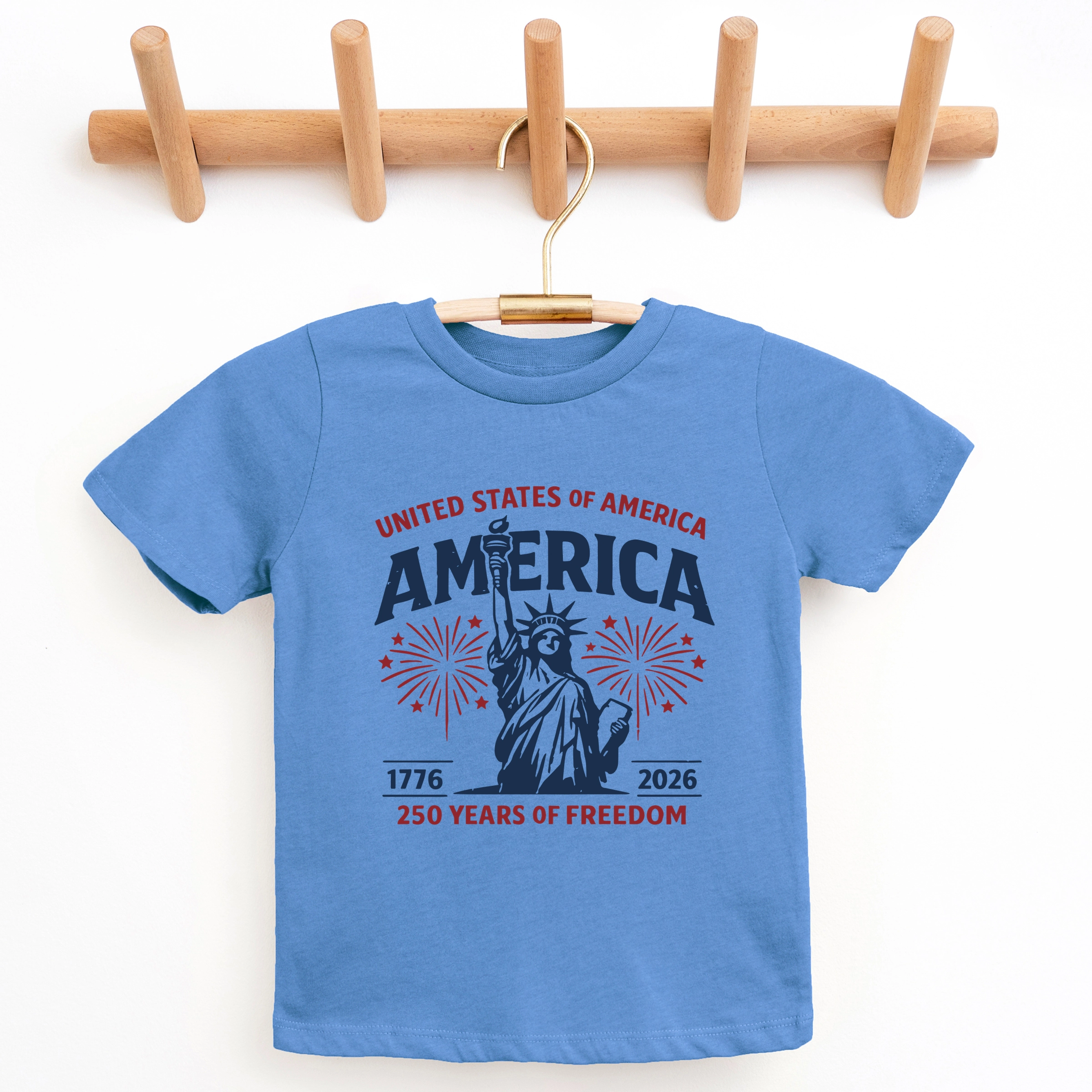 The Juniper Shop - America Statue of Liberty 250 Years Youth Short Sleeve Graphic T-Shirt