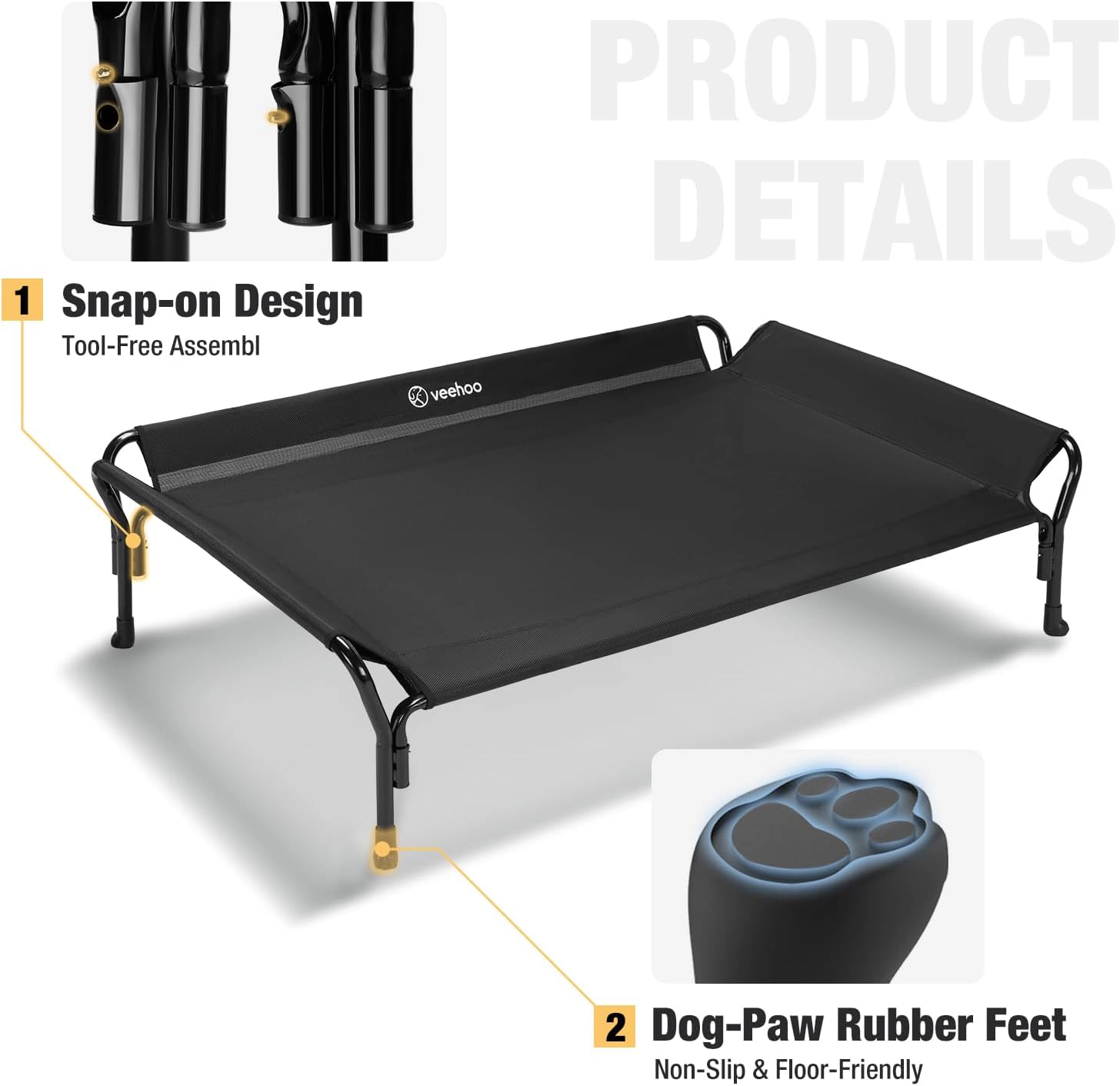 Veehoo Durable Raised Pet Bed for Dogs