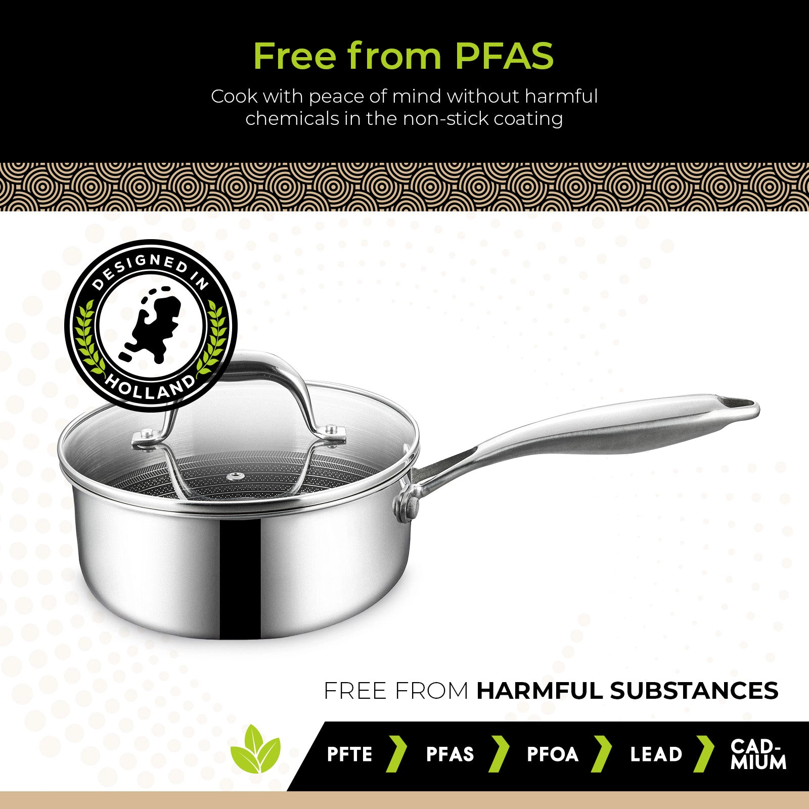 BE - LIVING CIRCLAD Series 2-Quart Hybrid Nonstick Saucepan with Lid 7”