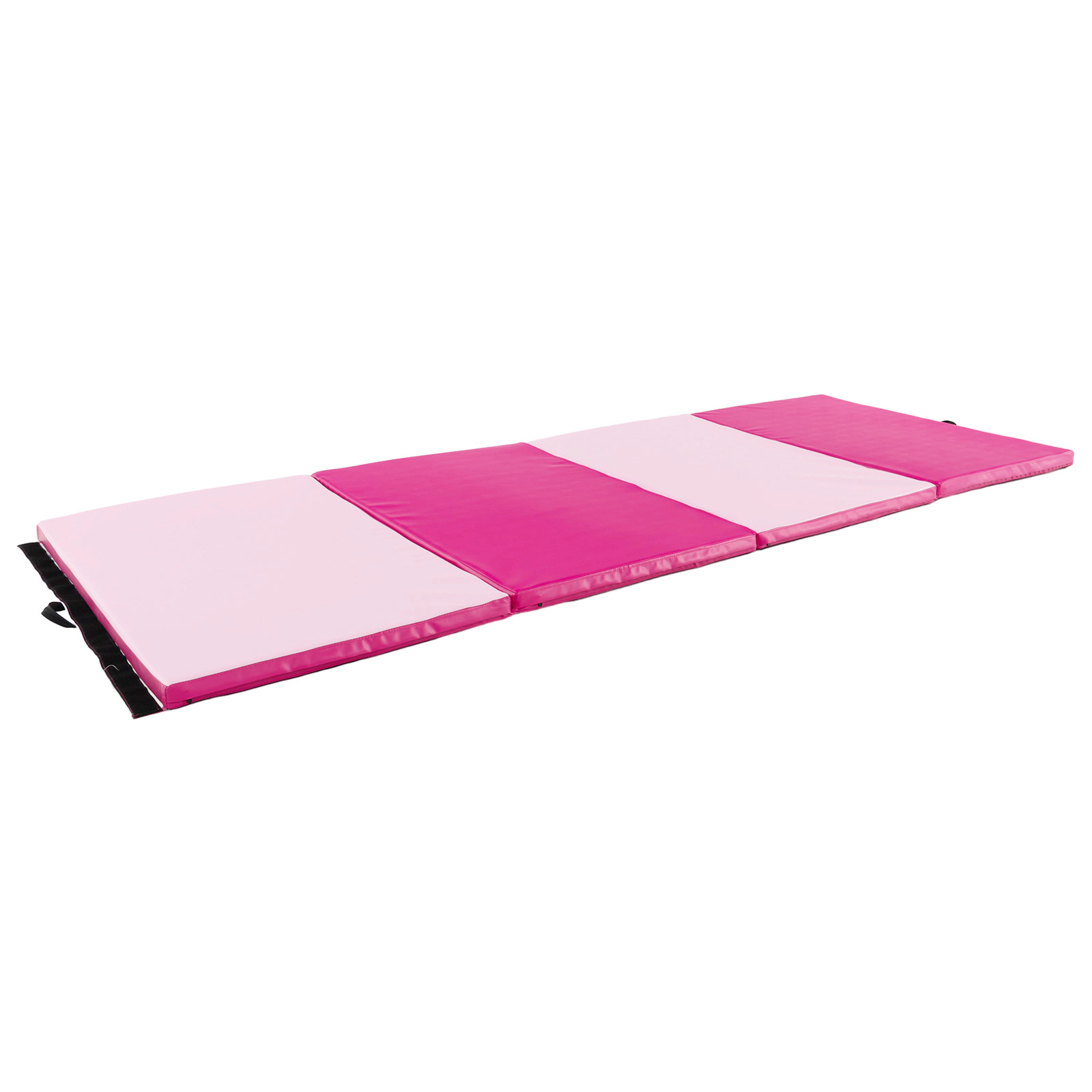SUGIFT Hot Pink 4-Panel Folding Exercise Mat with Carry Handles and Hook and Loop Fasteners 10-ft W 4-ft D