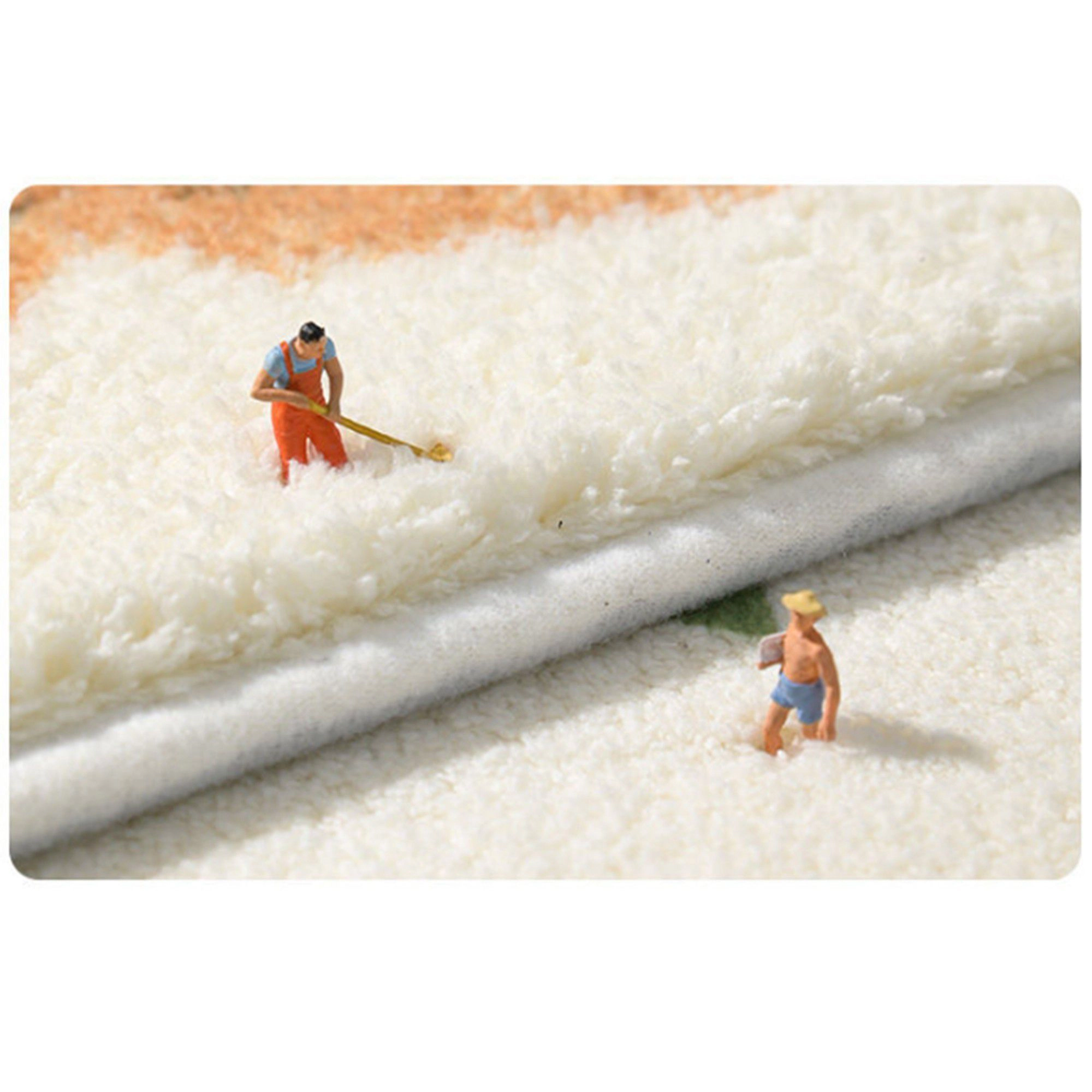 Alilang Unisex Plush Absorbent Half Moon Bathroom Floor Mat with Daisy Graphic and Text Detail Soft Bath Rug for Tub