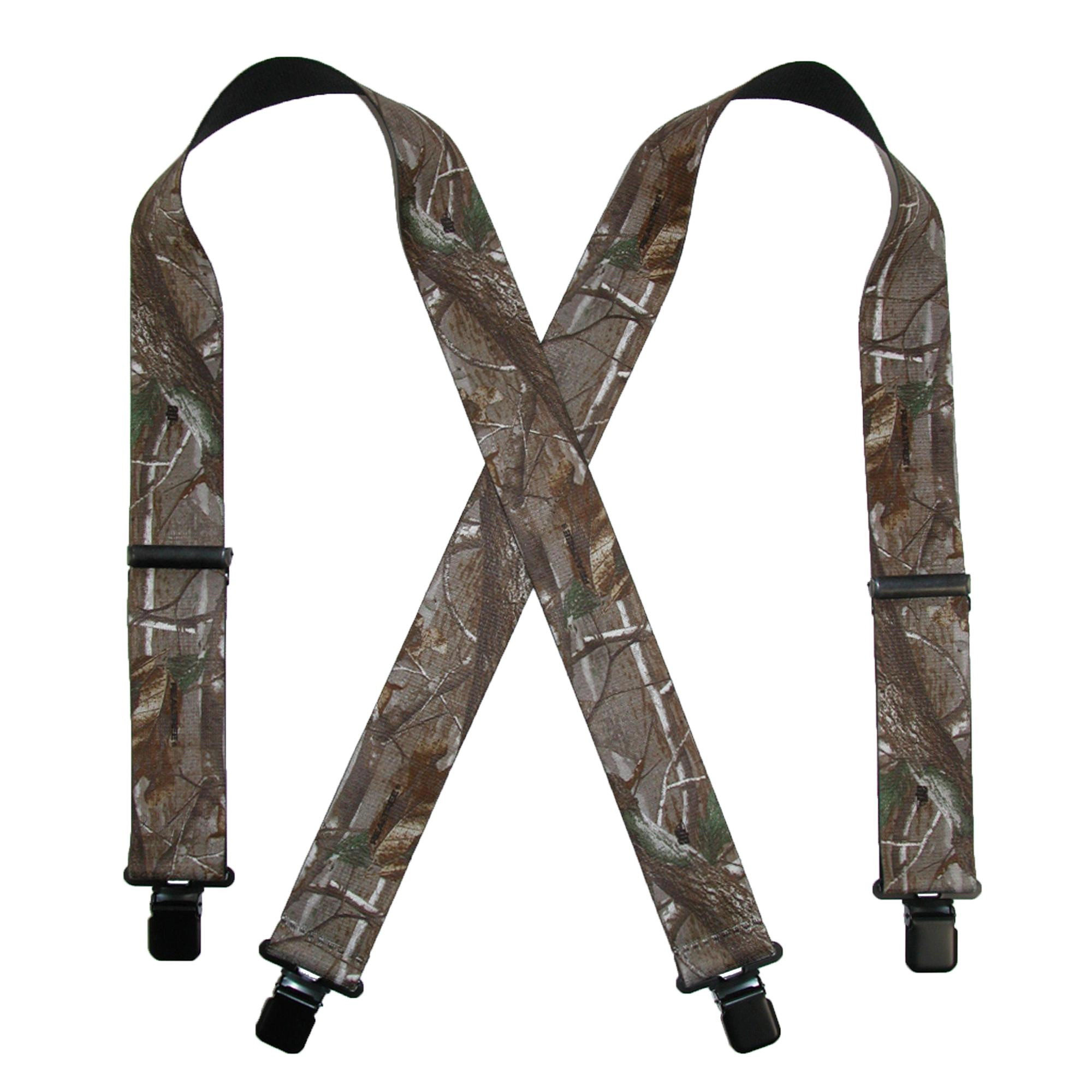 CTM Men's Elastic Clip-End 2 Inch Realtree Camo Suspenders