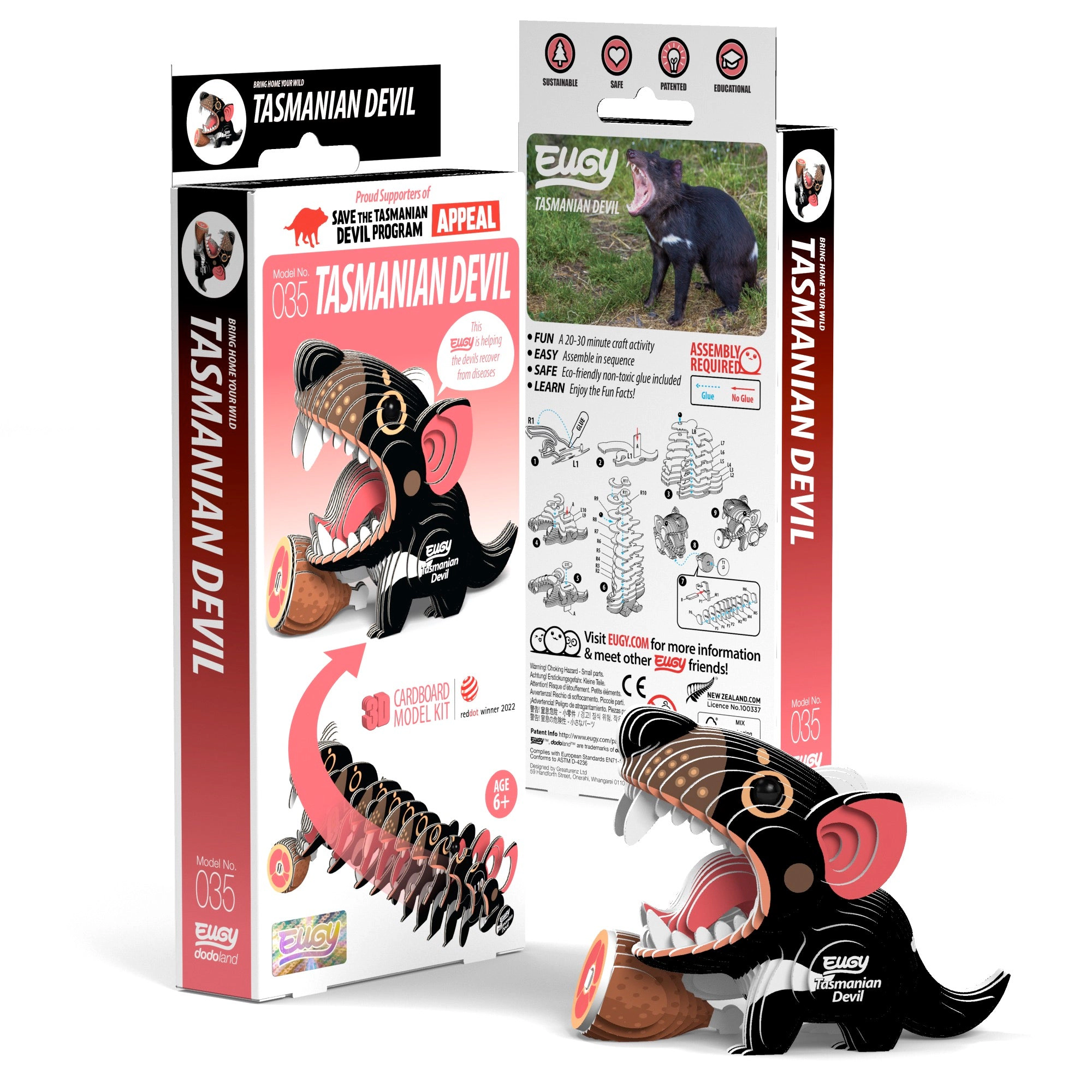 EUGY Tasmanian Devil 3D Puzzle - contains 36 puzzle pieces