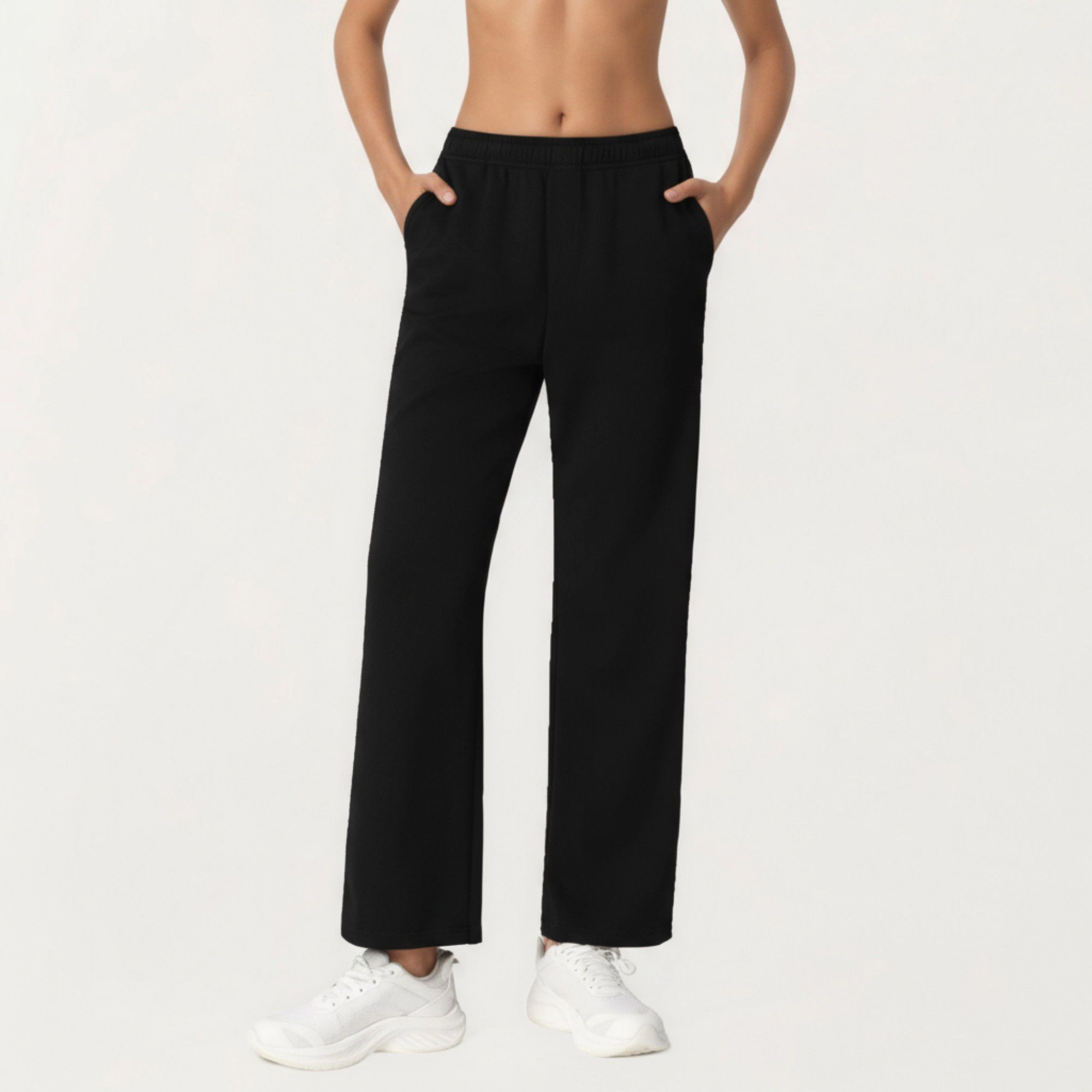Anna-Kaci Women's High-Waist Relaxed Fit Sweatpants with Elastic Waistband and Side Pockets