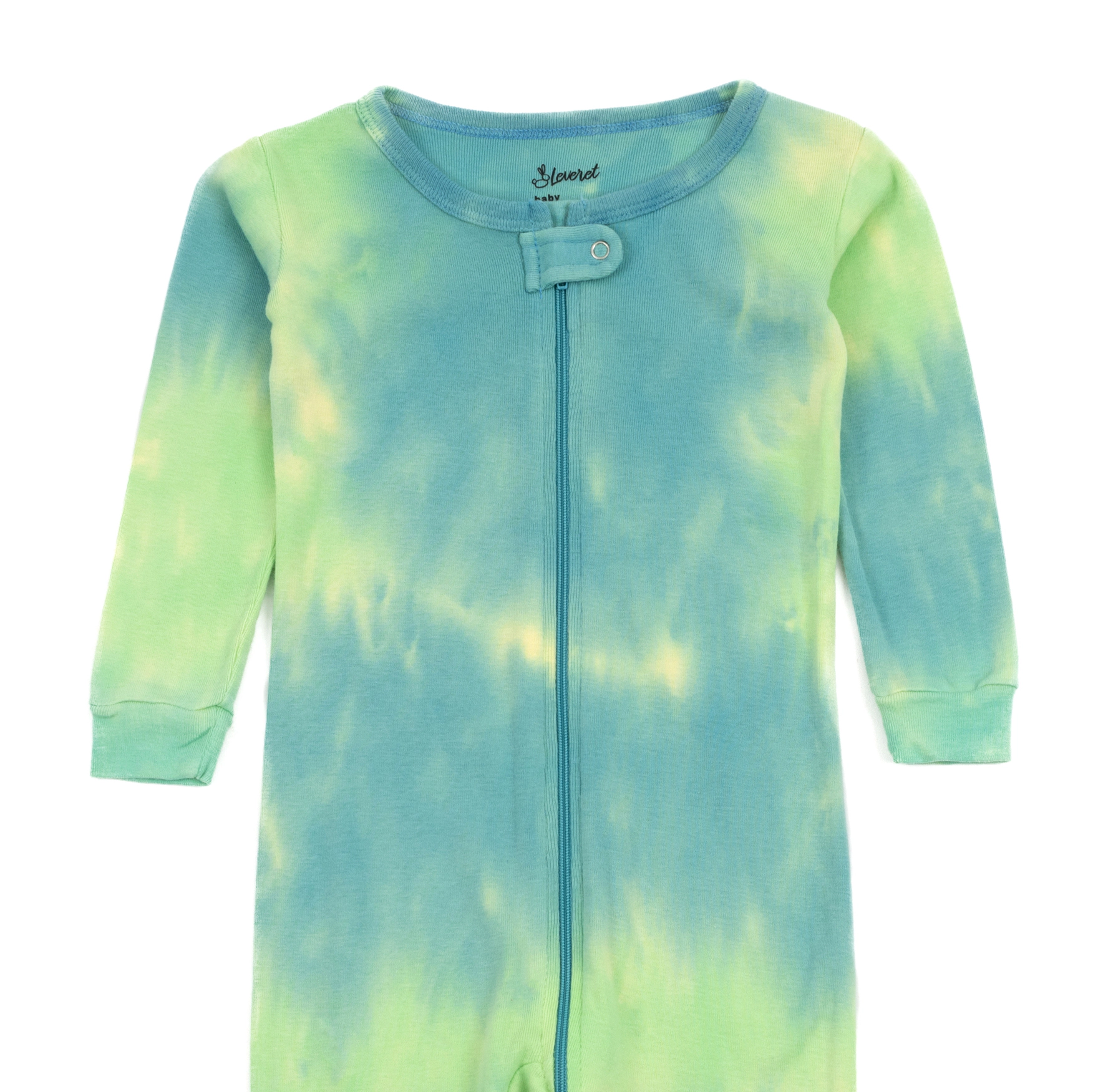 Leveret Toddler Colorful Rainbow Tie Dye Cotton Footed Pajamas