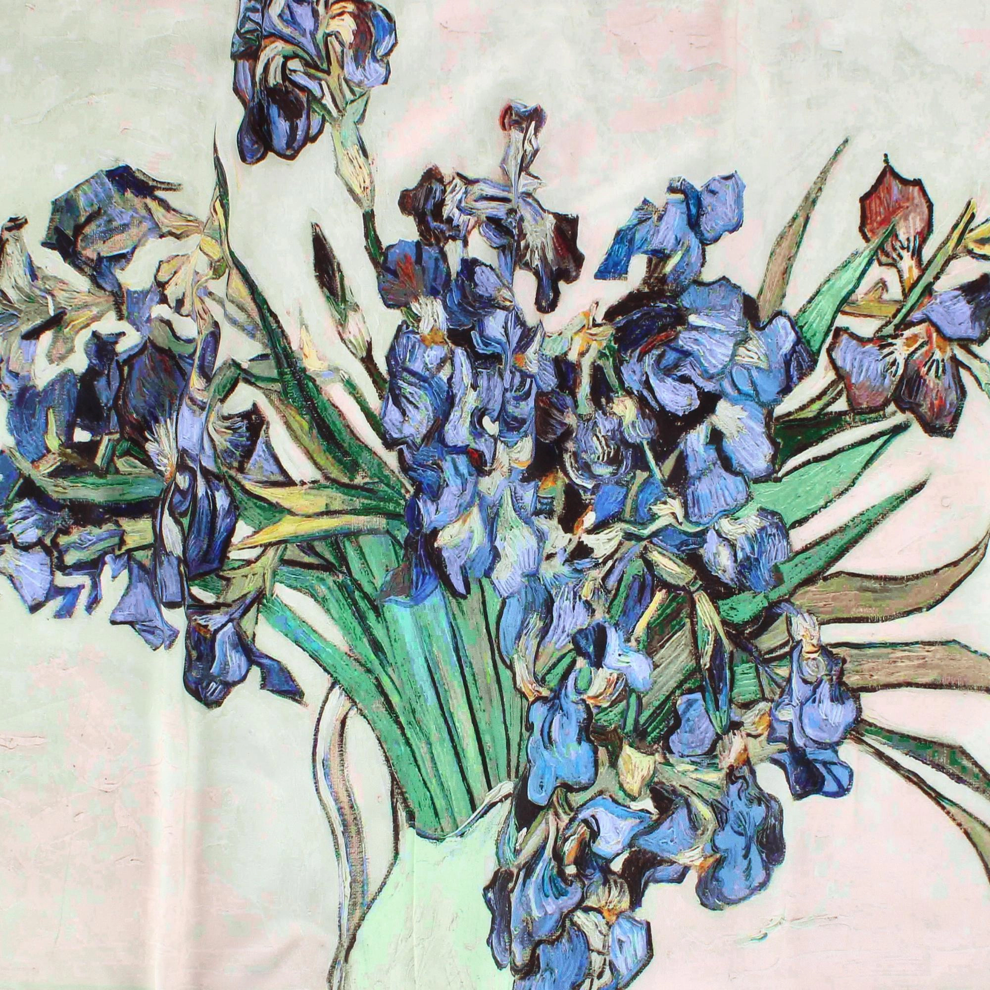 The Magic Scarf Company Women's Van Gogh Vase with Irises Print Silky Scarf