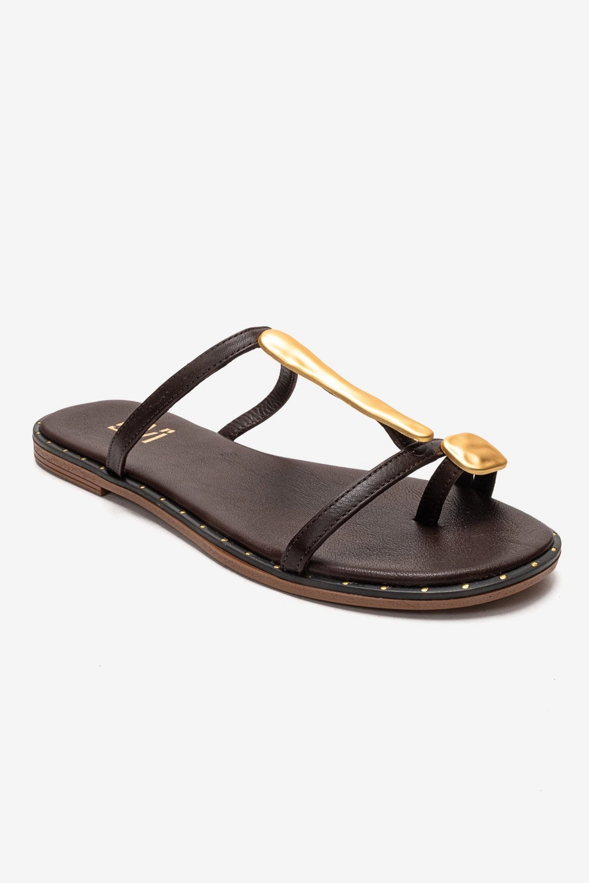 Forever & Always Womens Tessa Leather Thong Sandals