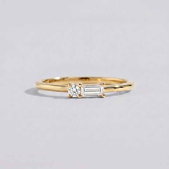 Mint & Lily Women's Dainty Baguette Ring