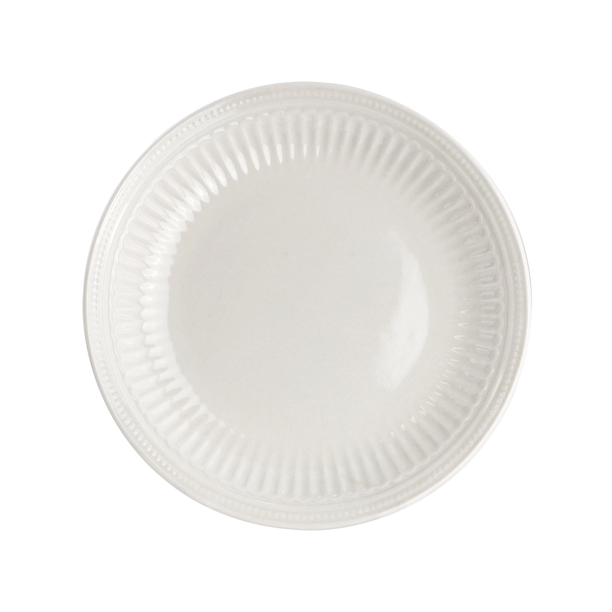 Elama Hansel 6 Piece Embossed Arch Stoneware Salad Plate Set in White