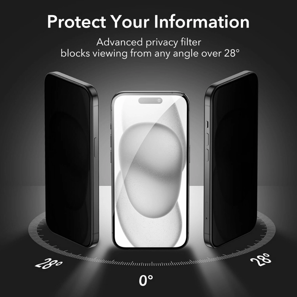 Qixxronics for iPhone 16 Plus Privacy Screen Protector Anti-Spy Tempered Glass Film 3-Pack f