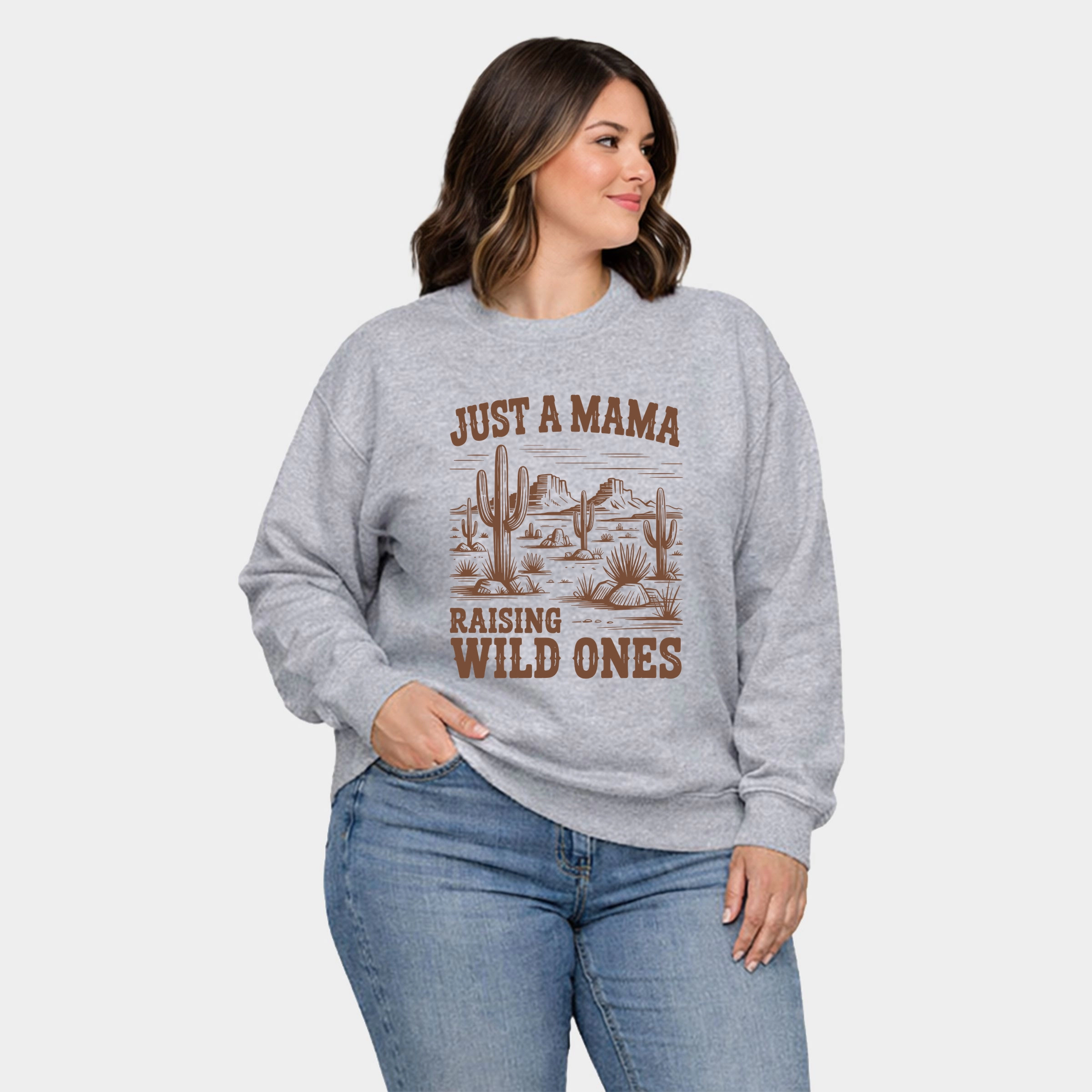 Simply Sage Market - Just A Mama Raising Wild Ones  Women's Plus Sized Graphic Sweatshirt
