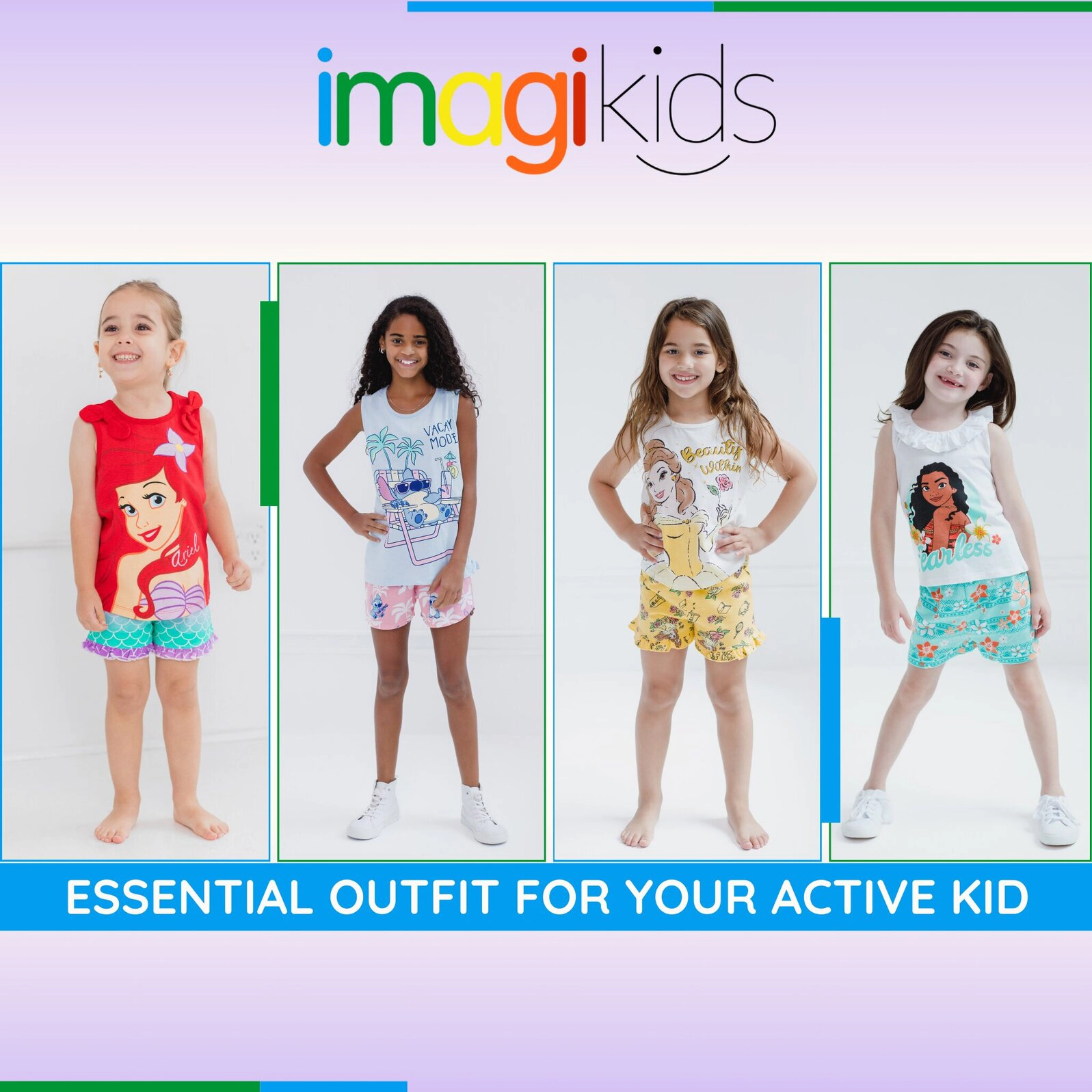Disney Girls' Sleeveless 2-Piece Tank Top and Shorts Set
