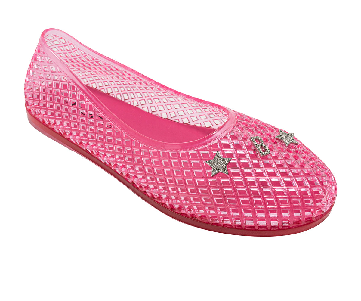 bebe Womens Jelly Flats with Charms Slip On Lightweight Shoes