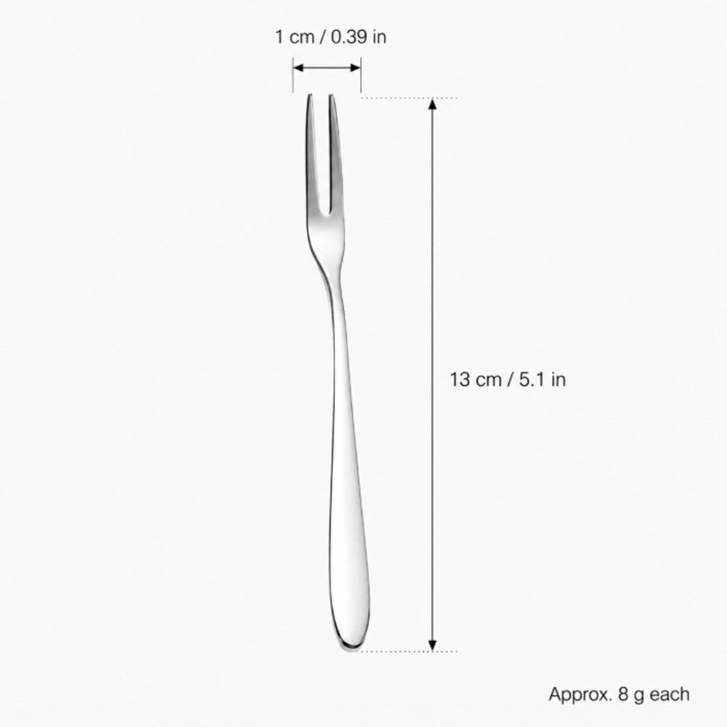 Home Collection 12-Piece Stainless Steel Mini 2-Prong Dessert & Appetizer Fork Set