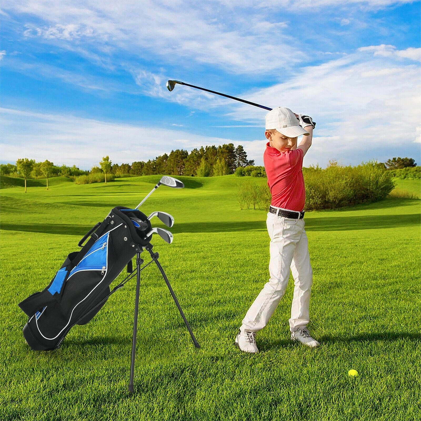 SUGIFT Blue Stand Bag 5-Piece Junior Complete Golf Club Set for Ages 8-10