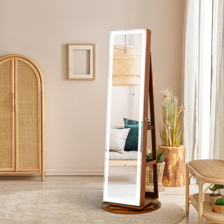 Hivvago Freestanding Jewelry Storage Cabinet with LED Lights