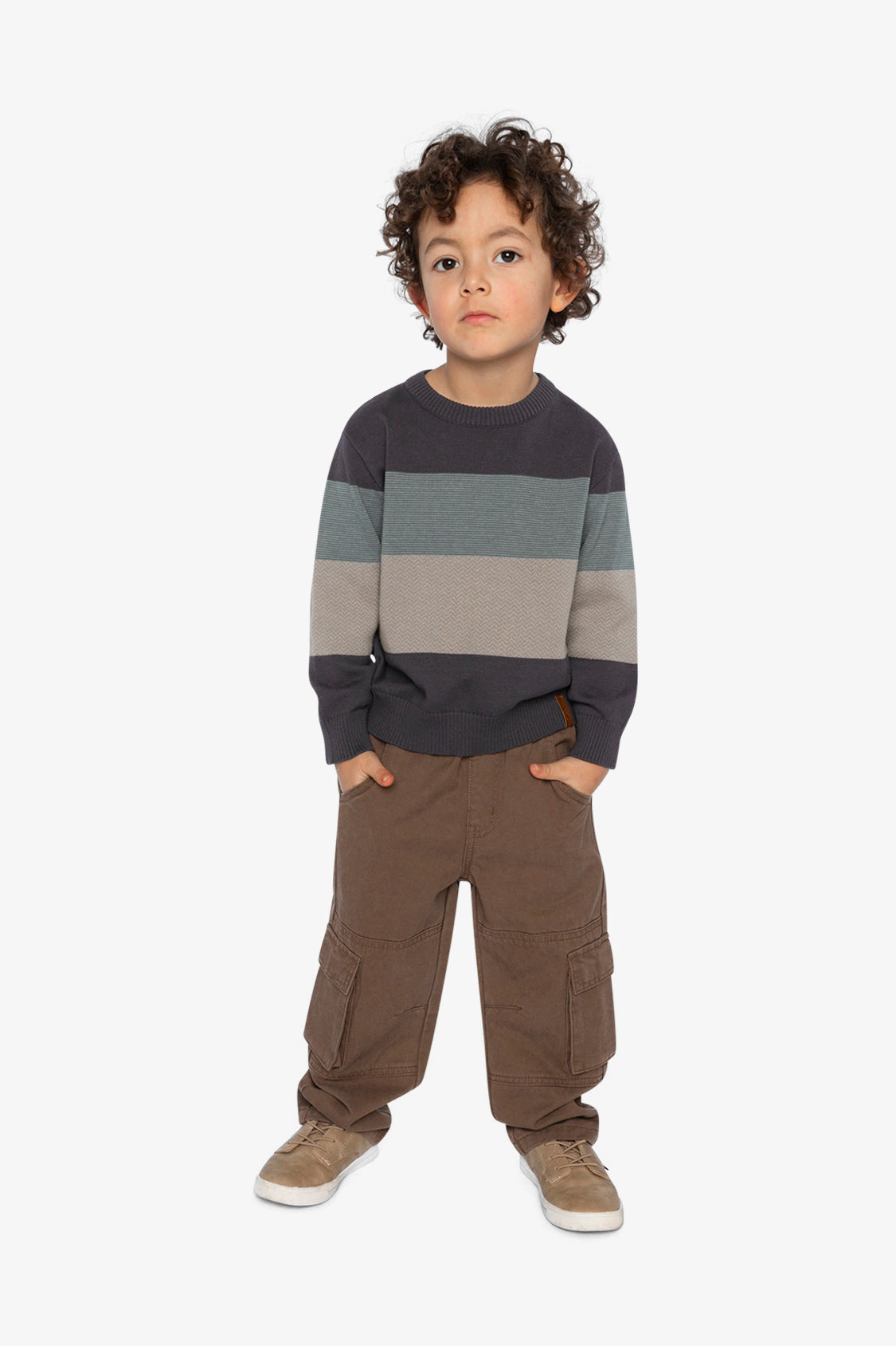 Deux par Boys Colorblock Knit Sweater