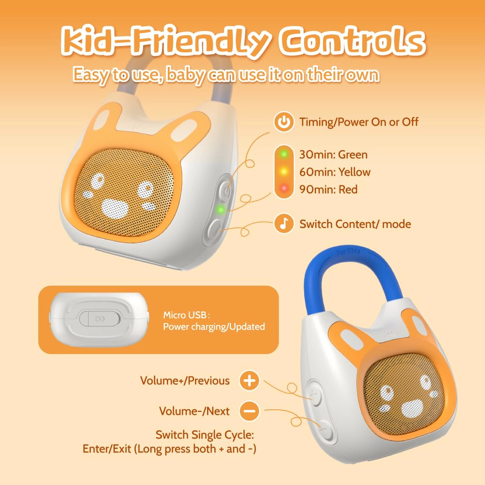 Alilo Pocket Bunny Kids Audio Player with 120+ Stories, Songs, Lullabies & White Noise
