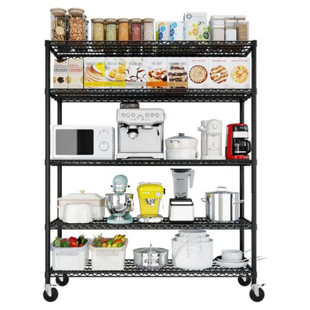 Flynama Heavy Duty Wire Shelving with Wheels 3200LBS NSF Adjustable Steel Rack for Garage Pantry and Commercial