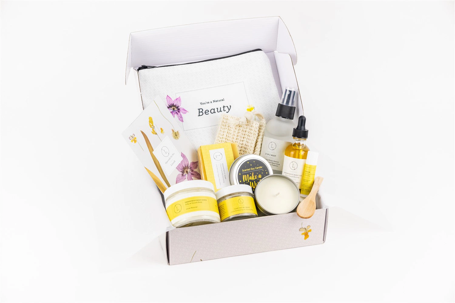 Lizush  Citrus Get Well Care Package- Handmade Natural Bath and Body Gift Box