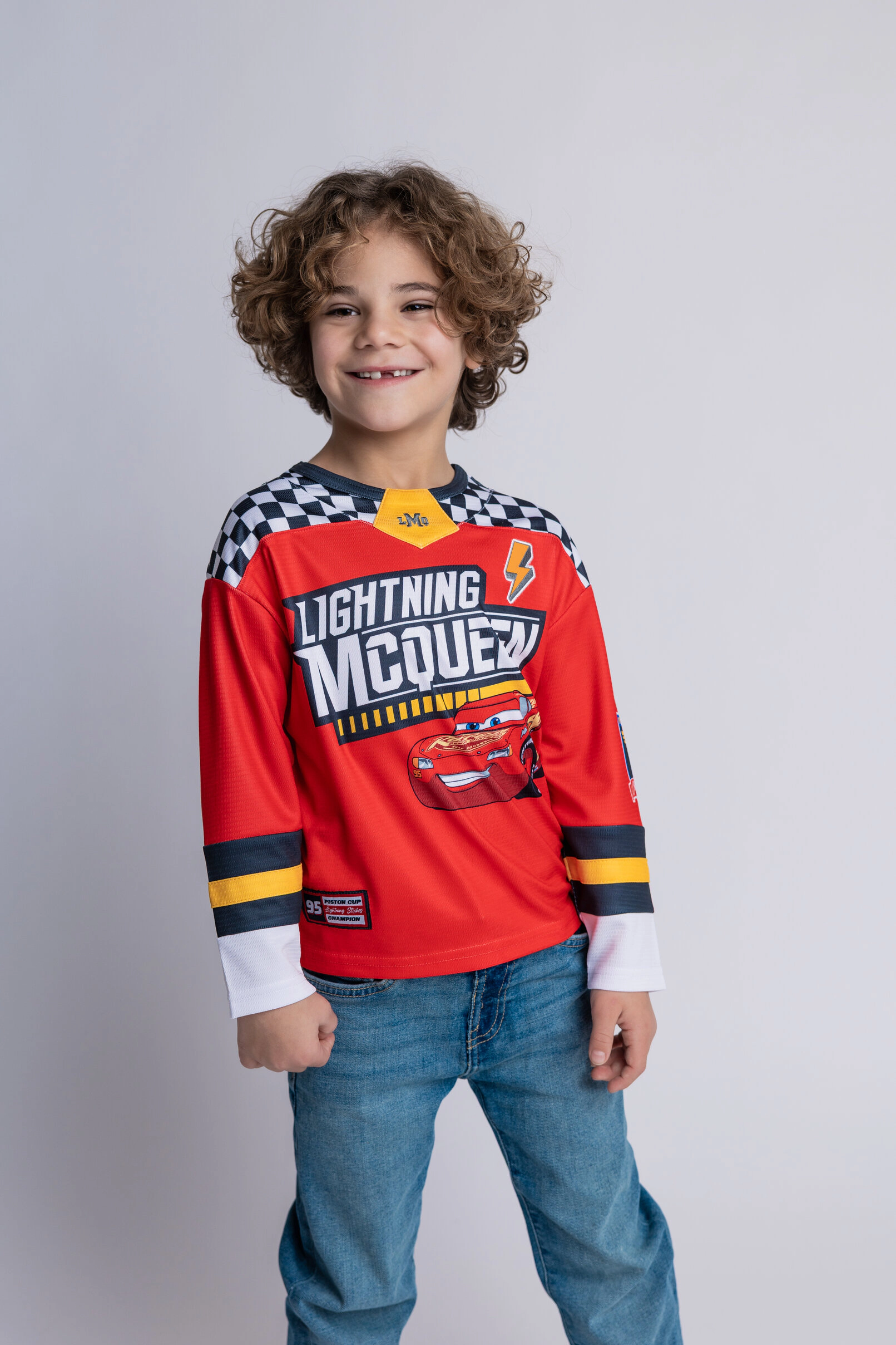 Disney Cars Lightning McQueen Boys' Athletic Long Sleeve Tee