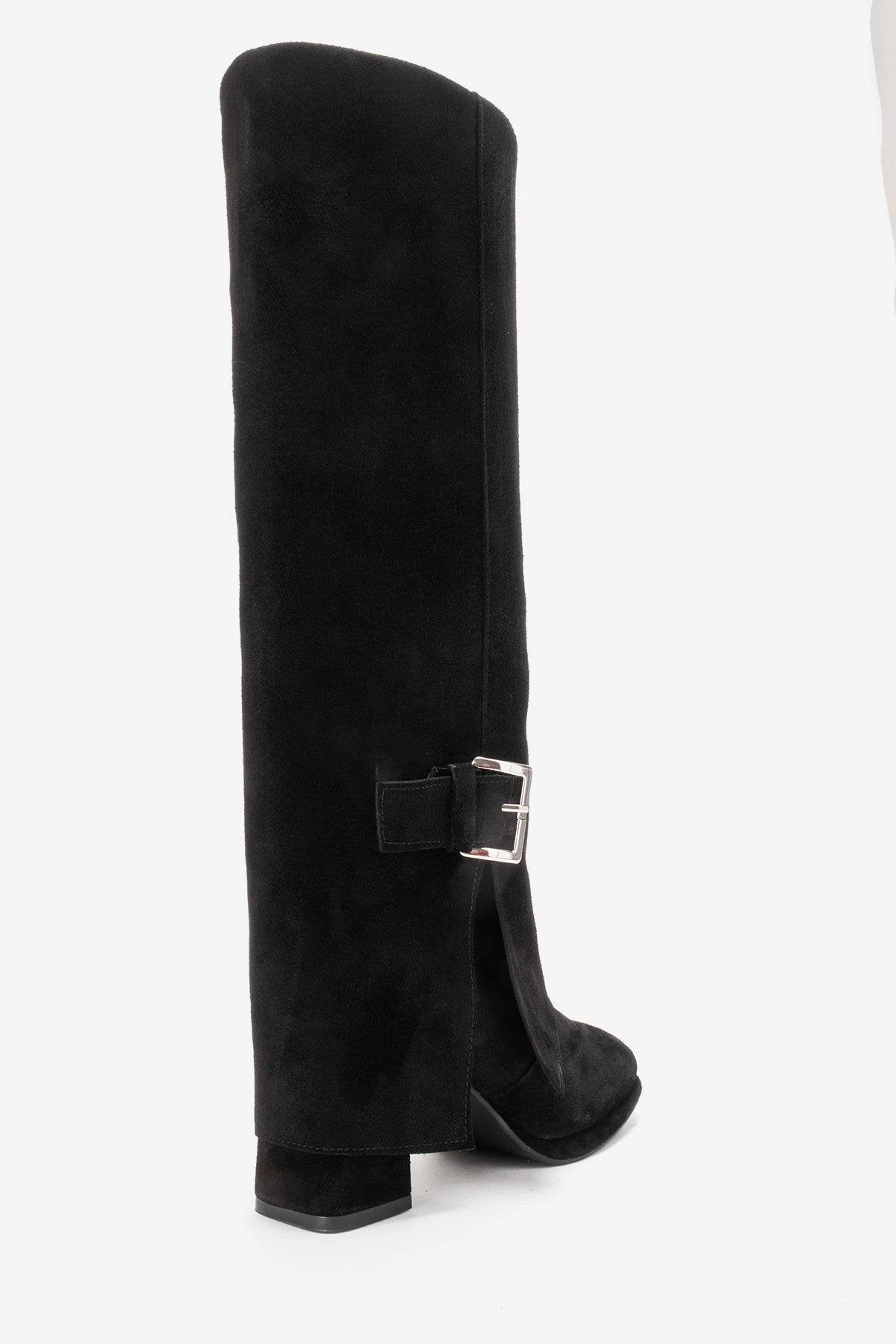 Forever & Always Womens Lojo Leather Block Heel Boot