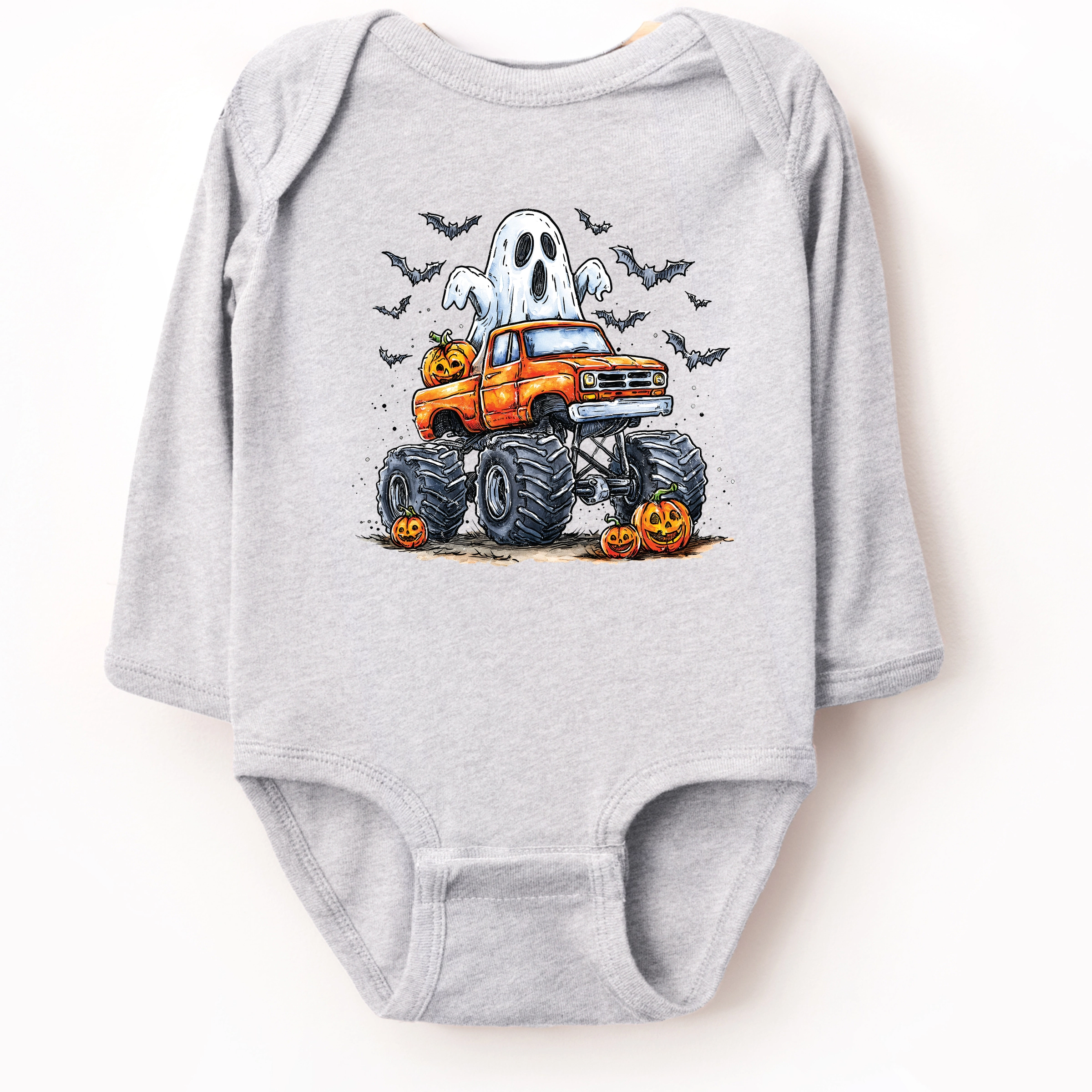 The Juniper Shop - Infant Long Sleeve Bodysuit Monster Truck Ghost