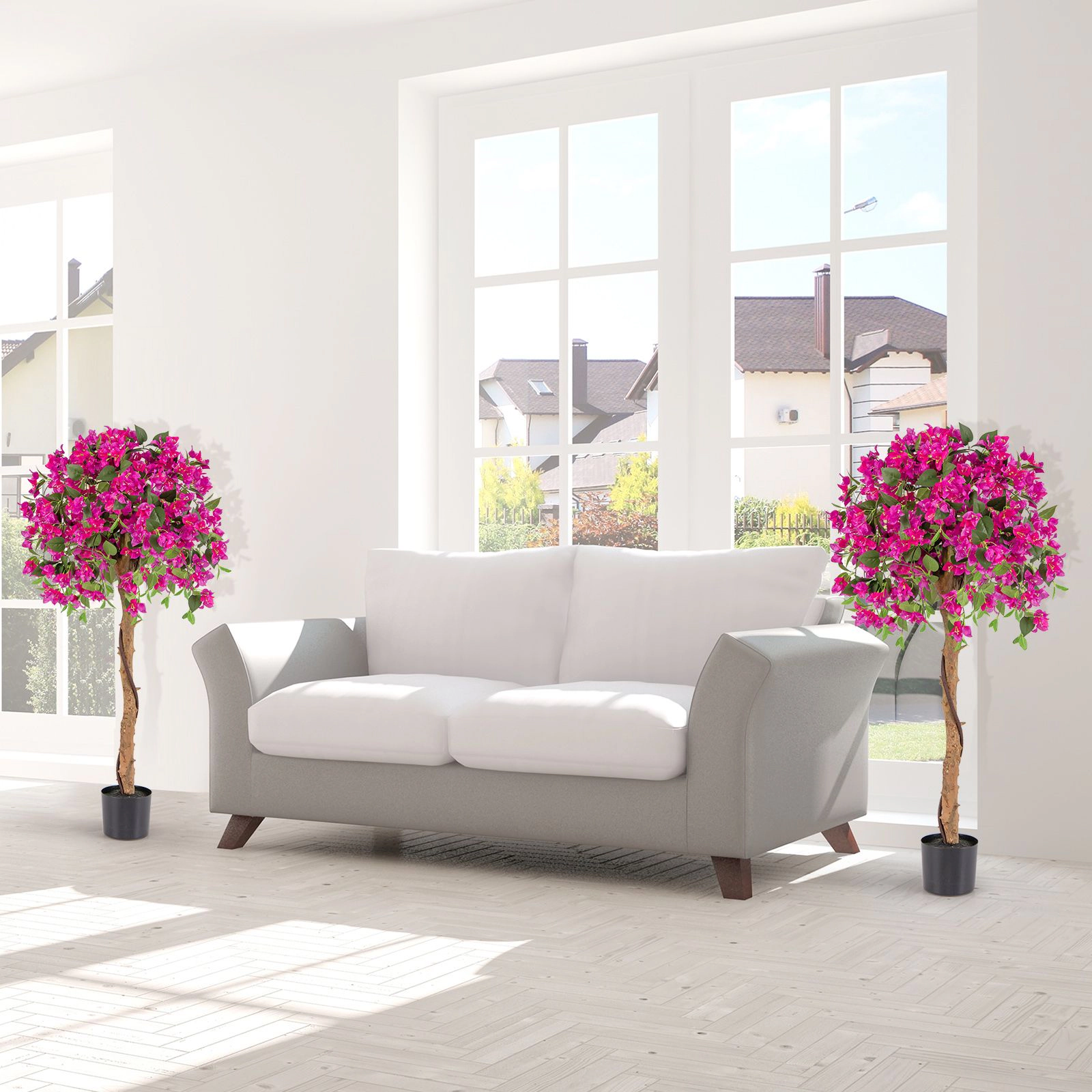 SlickBlue Unisex 53" Artificial Azalea Tree Potted Plant