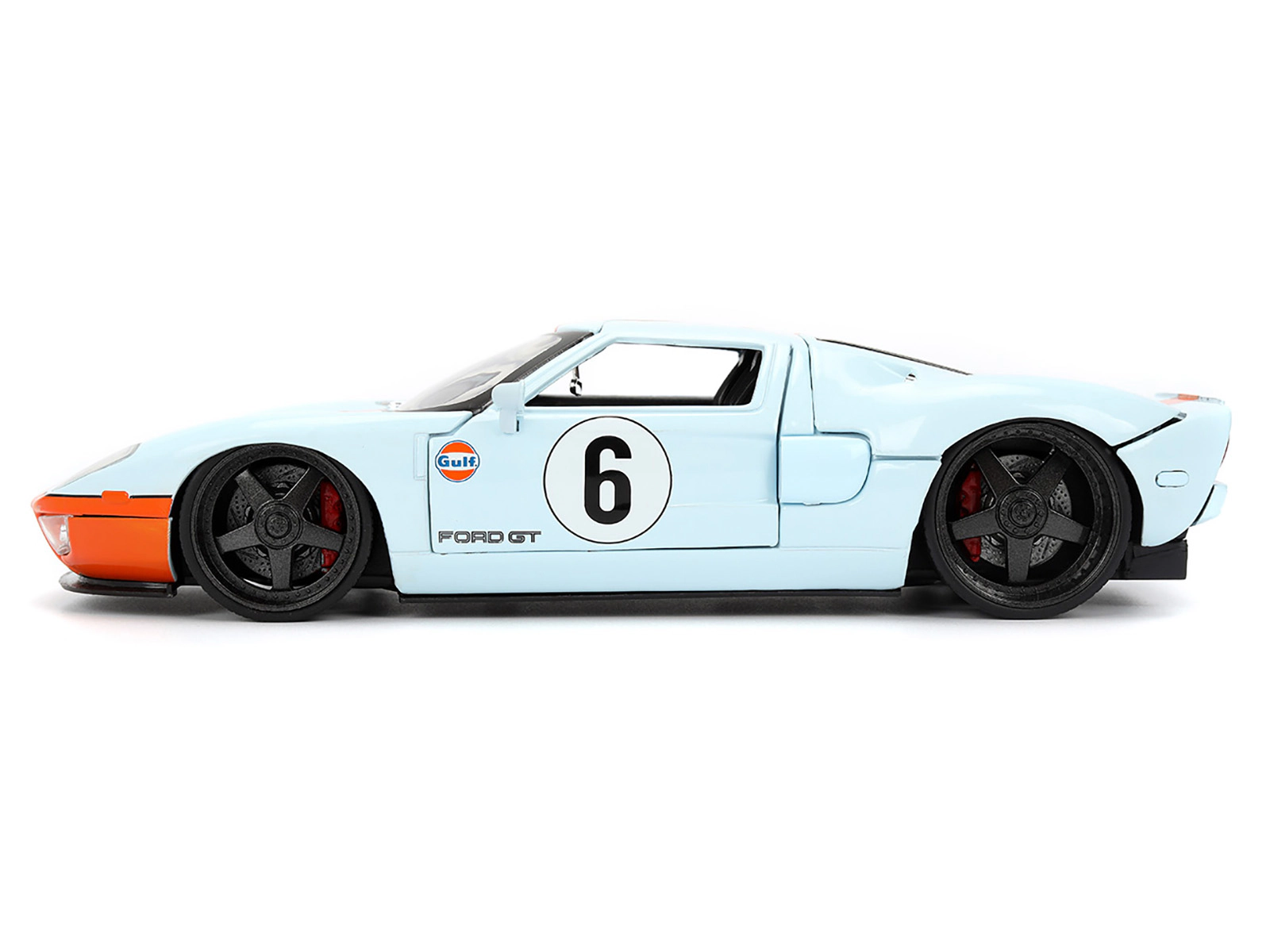 Jada 2005 Ford GT #6 "Gulf Oil" Light Blue with Orange Stripes "Hyper-Spec" Series 1/24 Diecast Model Car by Jada