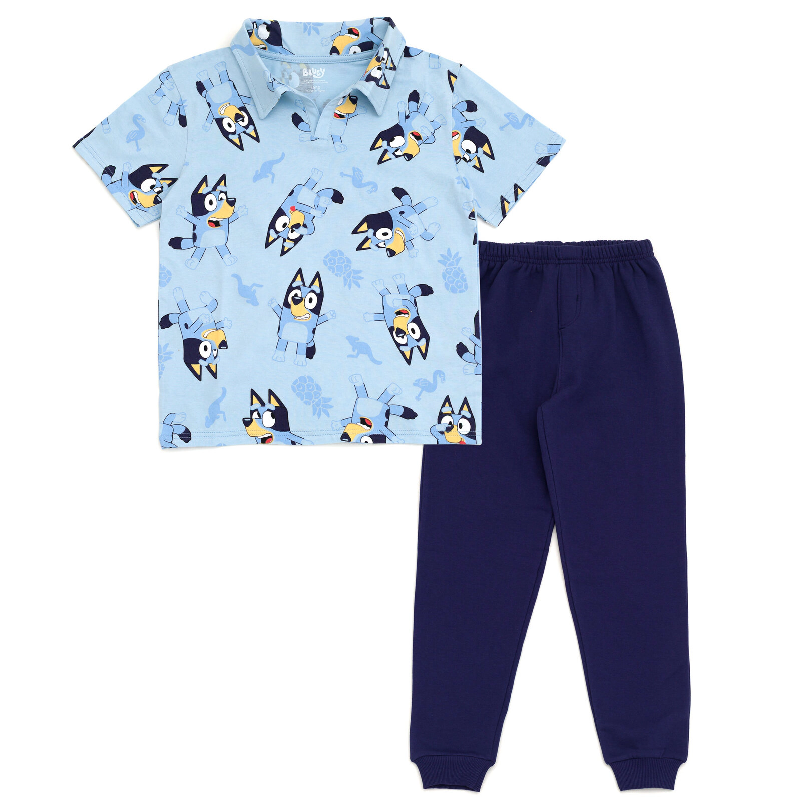 Bluey Boys' 2-Piece Polo and Pants Set